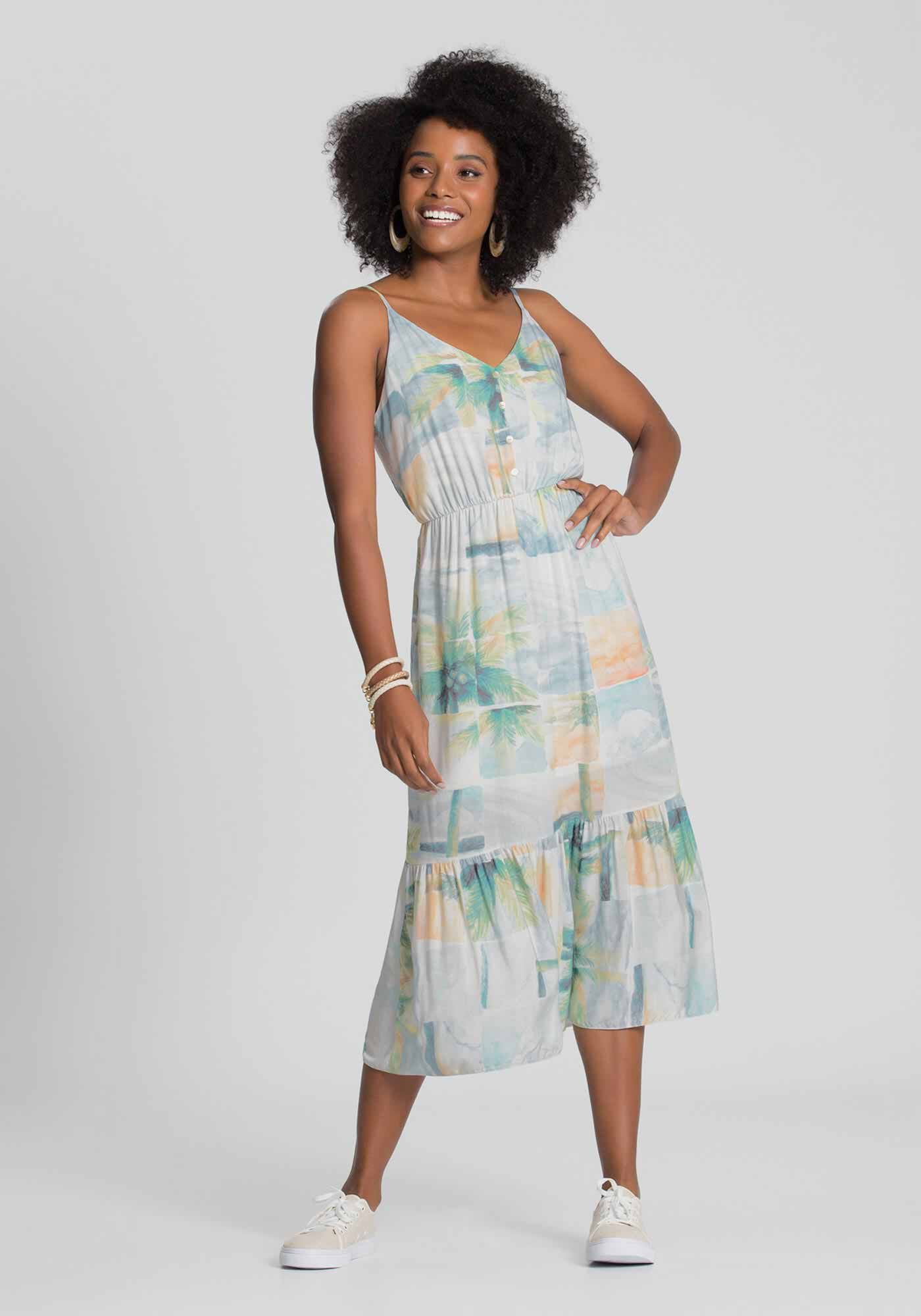 Vestido Midi Rayon Estampado, , large.