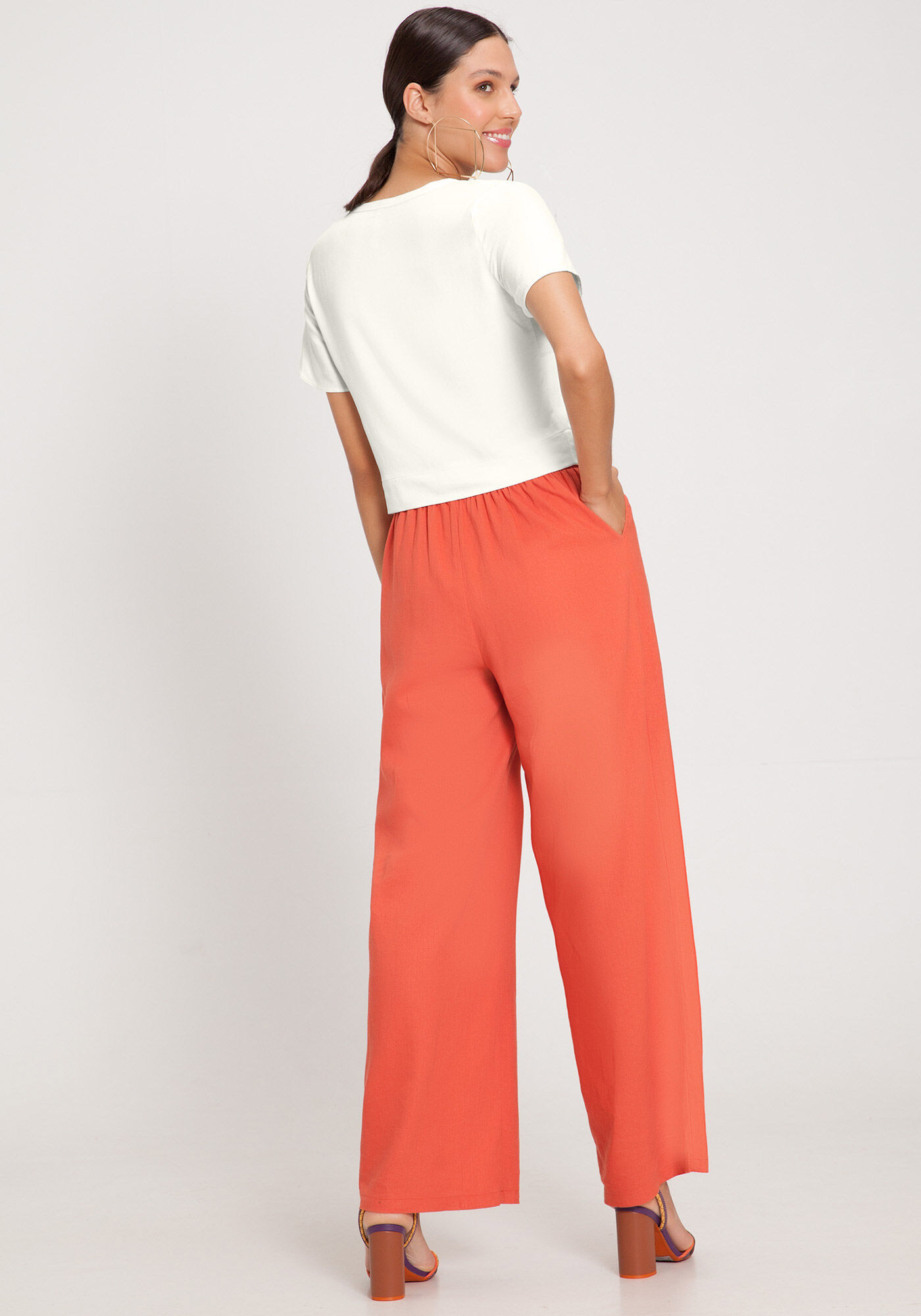 Camisa Manga Curta em Viscose Cropped, , large.