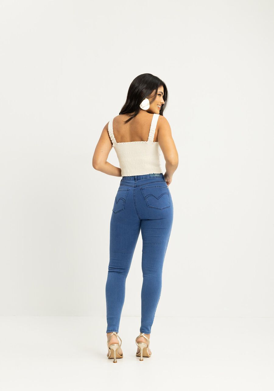 Calça Skinny Jeans Amaciada Com Cintura Alta Chapa Barriga, . Calça Skinny Jeans Amaciada Com Cintura Alta Chapa Barriga, , large.