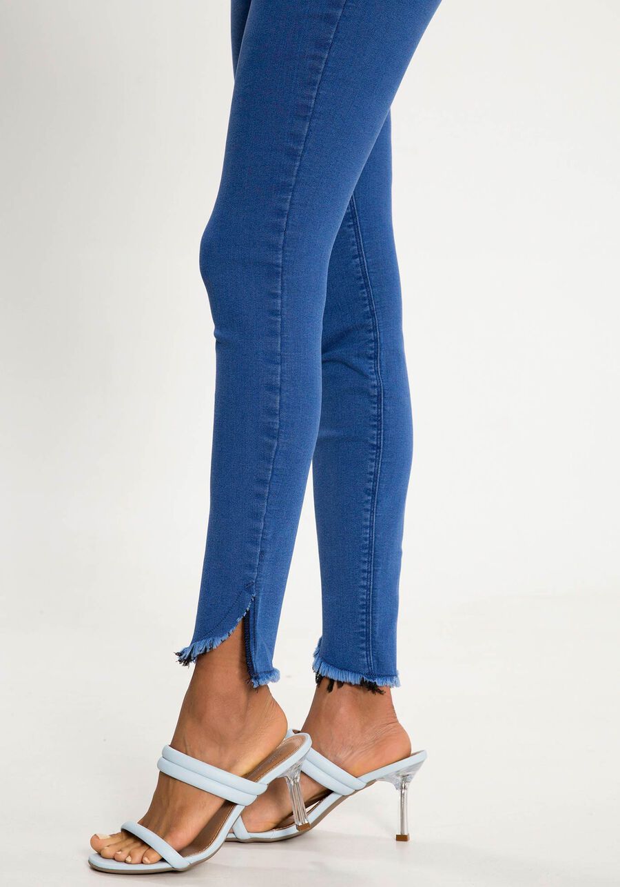 Calça Jeans Skinny Chapa Barriga Cropped com Desfiado, , large.