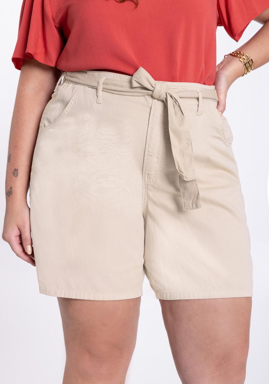 Shorts Sarja Plus Size Clochard com Cinto, . Shorts Sarja Plus Size Clochard com Cinto, , large.