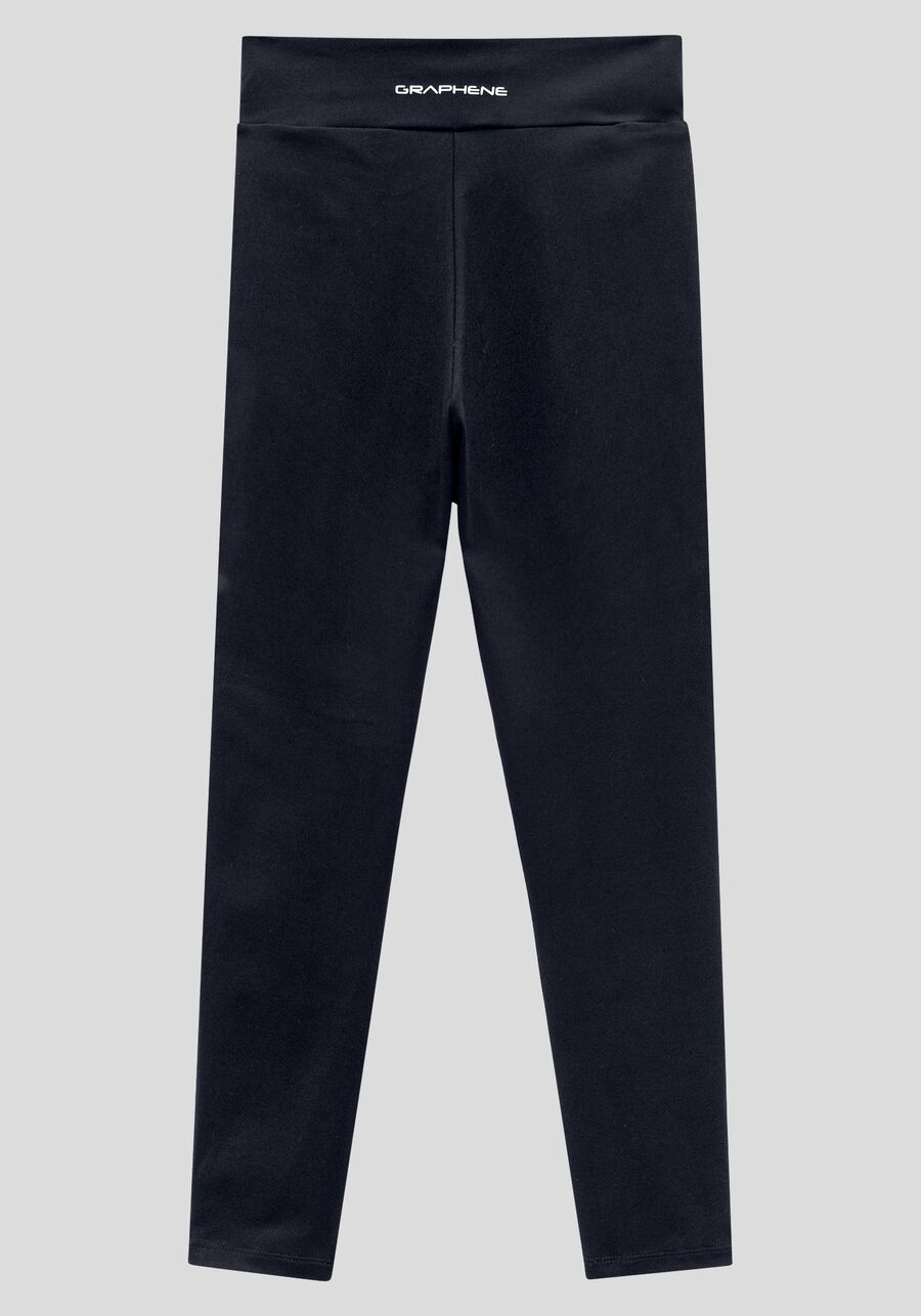 Calça Legging Com Proteção UV E Cós Largo Malha De Poliamida, PRETO REATIVO. Calça Legging Com Proteção UV E Cós Largo Malha De Poliamida, PRETO REATIVO, large.