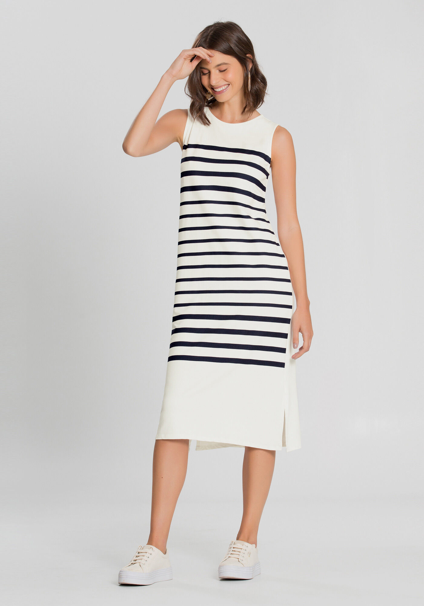 Vestido outlet viscose listrado