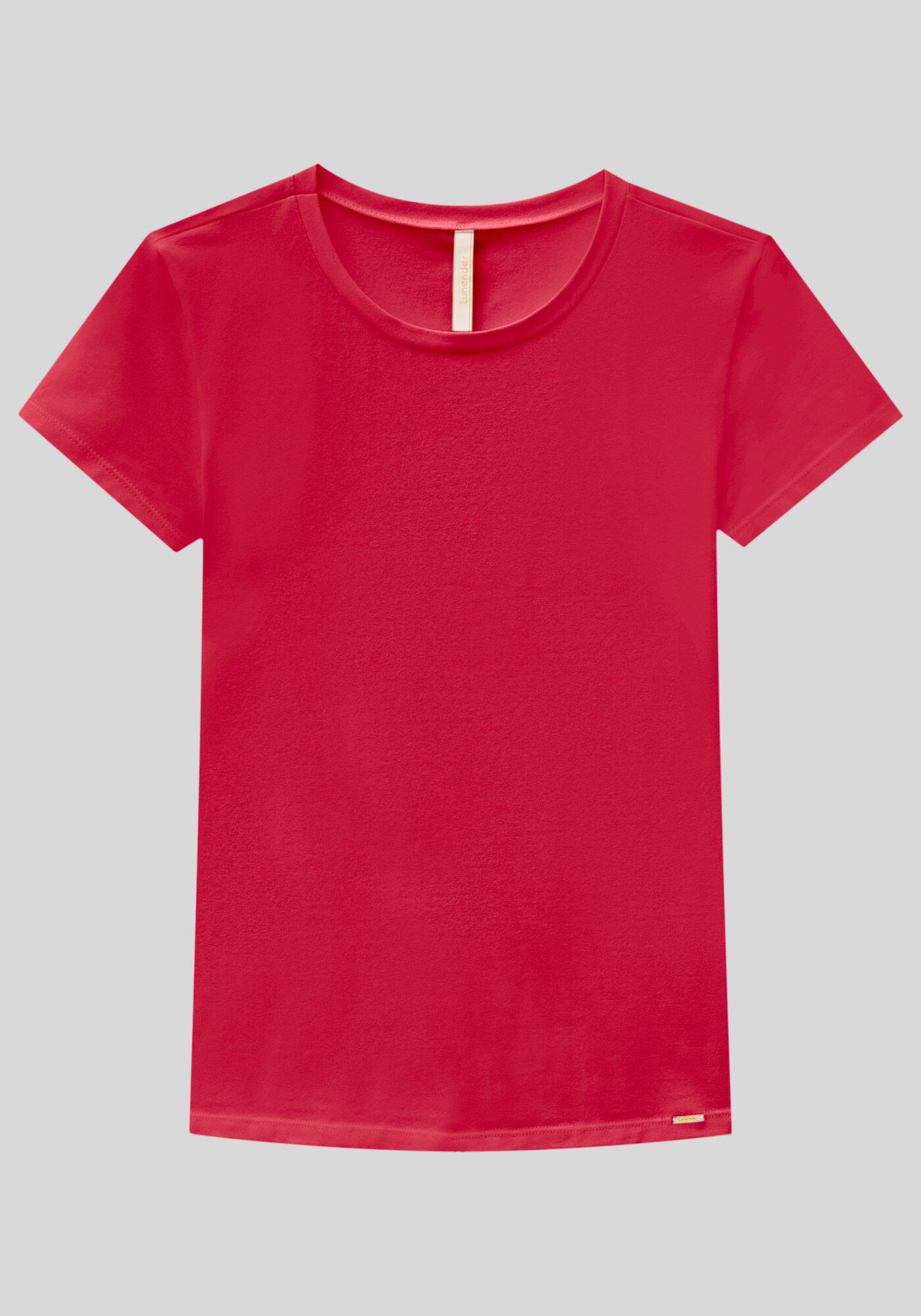 Blusa B&aacute;sica de Mangas Curtas Em Malha De Algod&atilde;o E Elastano, , large.