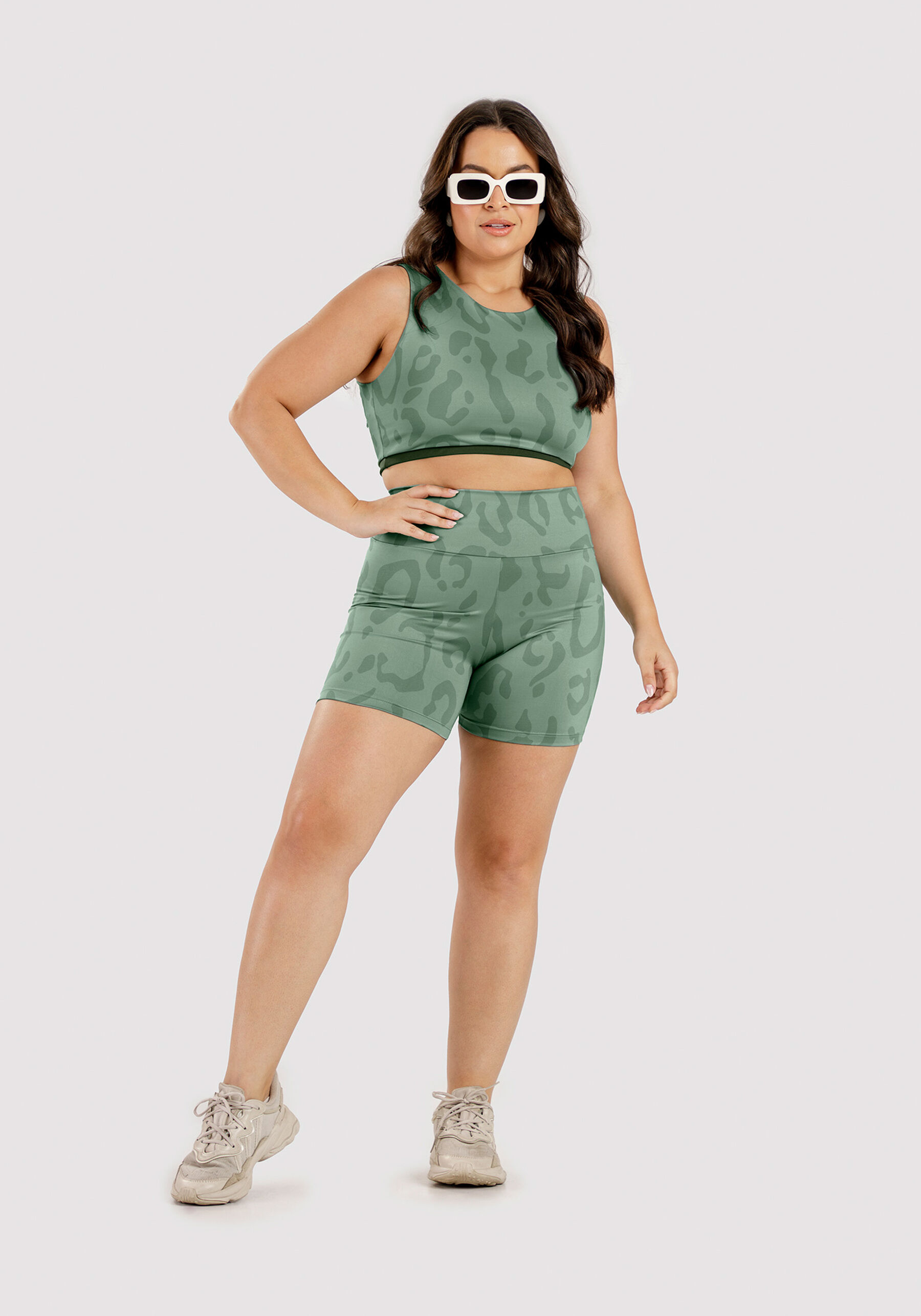 Top Dupla Face Animal Print, VERDE FURIA, large. image number 1
