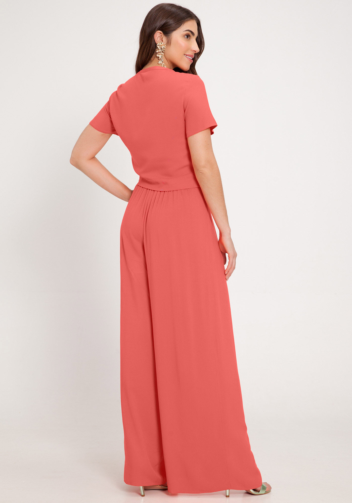 Camisa Manga Curta em Viscose Cropped, , large.