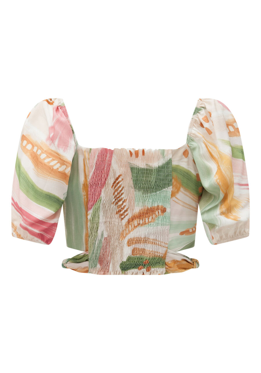 Blusa Cropped De Mangas 3/4 Com Aberturas Laterais, LIBERDADE ROSA. Blusa Cropped De Mangas 3/4 Com Aberturas Laterais, LIBERDADE ROSA, large.
