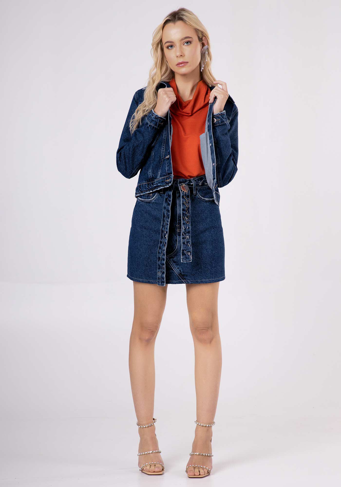 Jaqueta jeans shop juvenil feminina