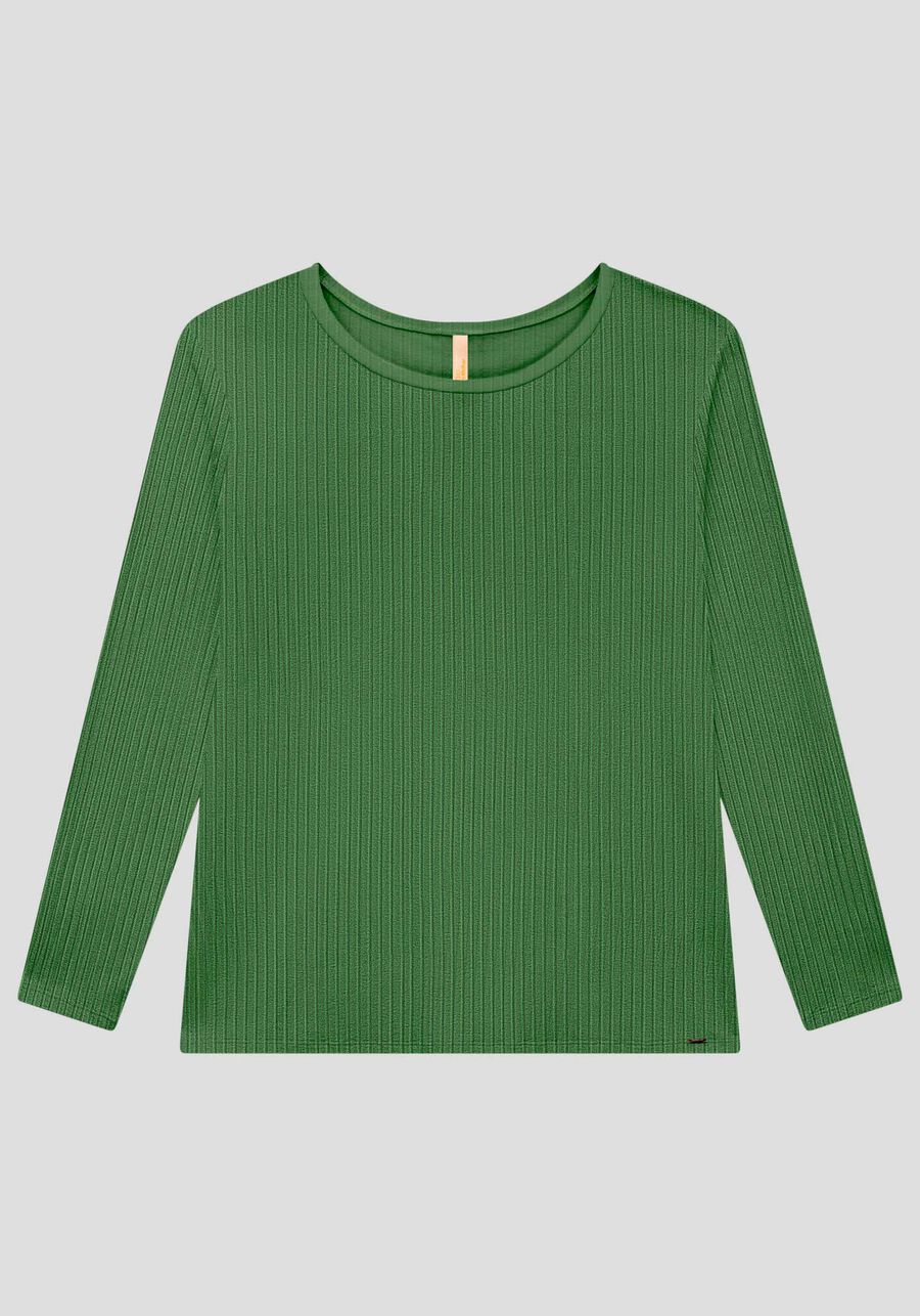 Blusa Básica De Mangas Longas Plus Size Em Malha Canelada, . Blusa Básica De Mangas Longas Plus Size Em Malha Canelada, , large.
