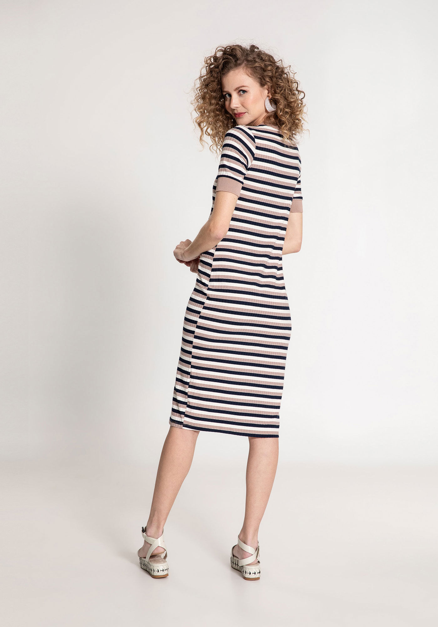 Vestido cheap midi listras
