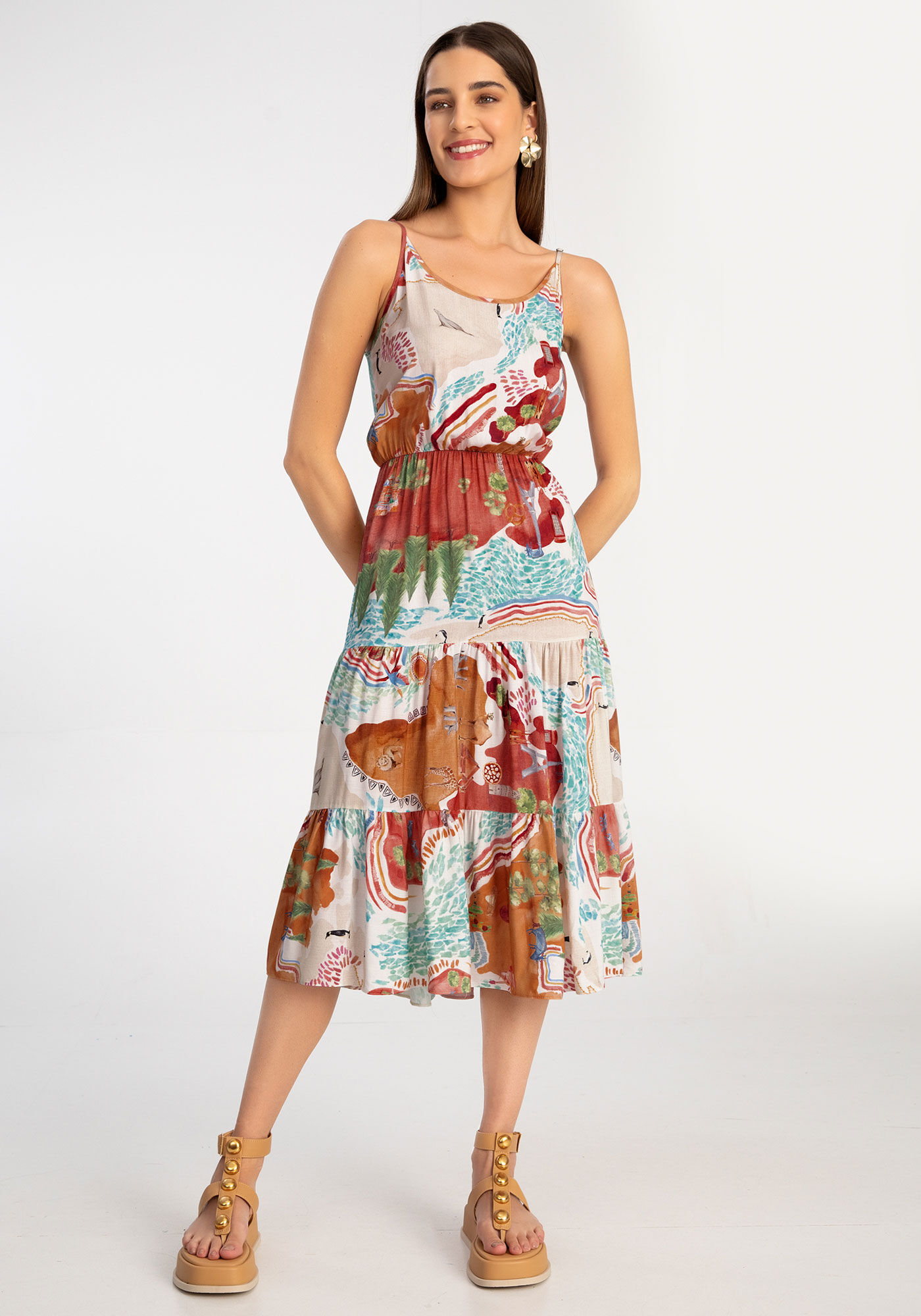 Vestidinho de top viscose estampado