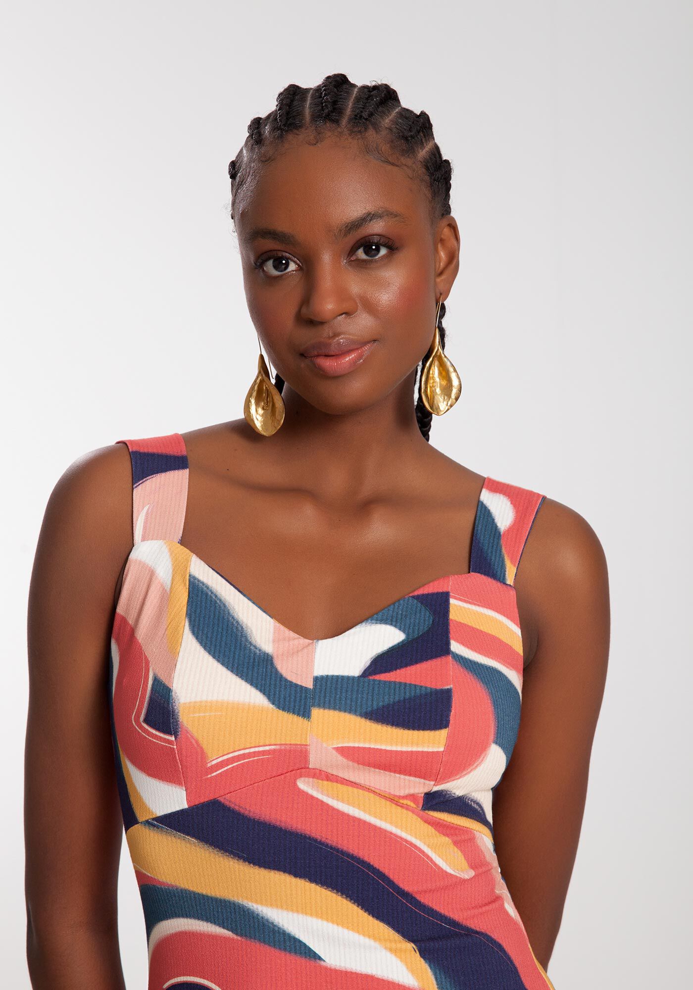 Vestido sale malha crepe