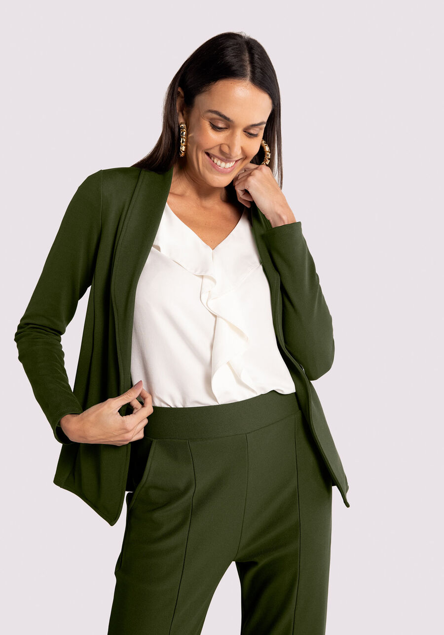 Blazer Alfaiataria em Malha com Bolso, . Blazer Alfaiataria em Malha com Bolso, , large.