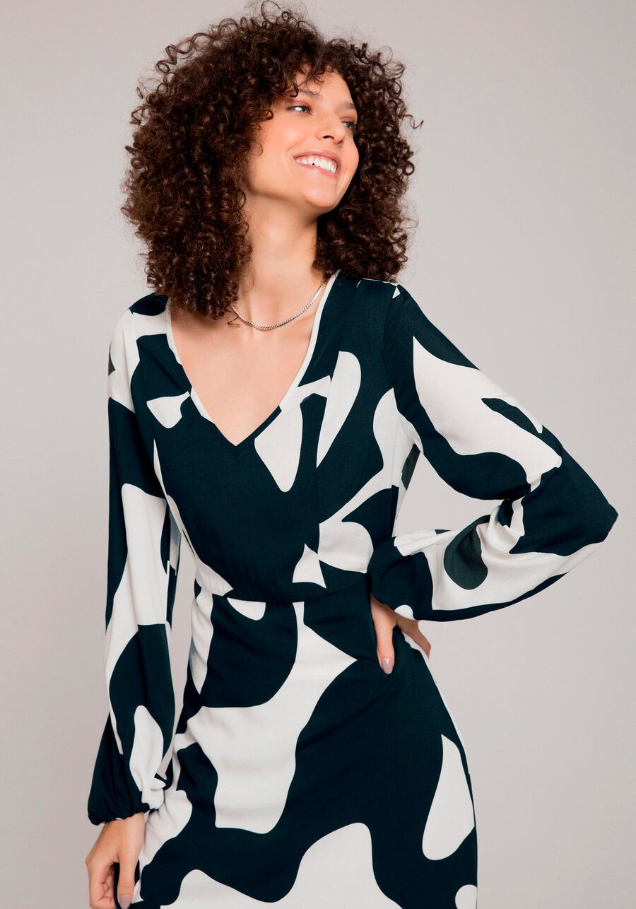 Vestido Midi Estampado em Viscose com Cinto, FLUIDEZ VERDE E. Vestido Midi Estampado em Viscose com Cinto, FLUIDEZ VERDE E, large.