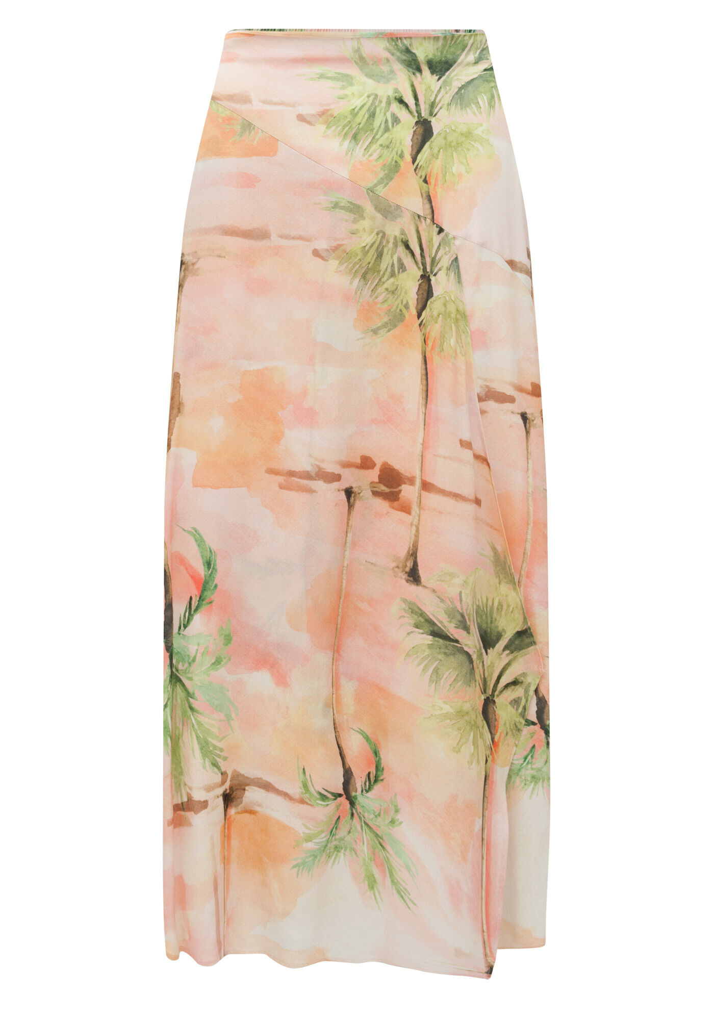 Saia Midi Ch&aacute; Estampada Em Viscose Respons&aacute;vel, , large.