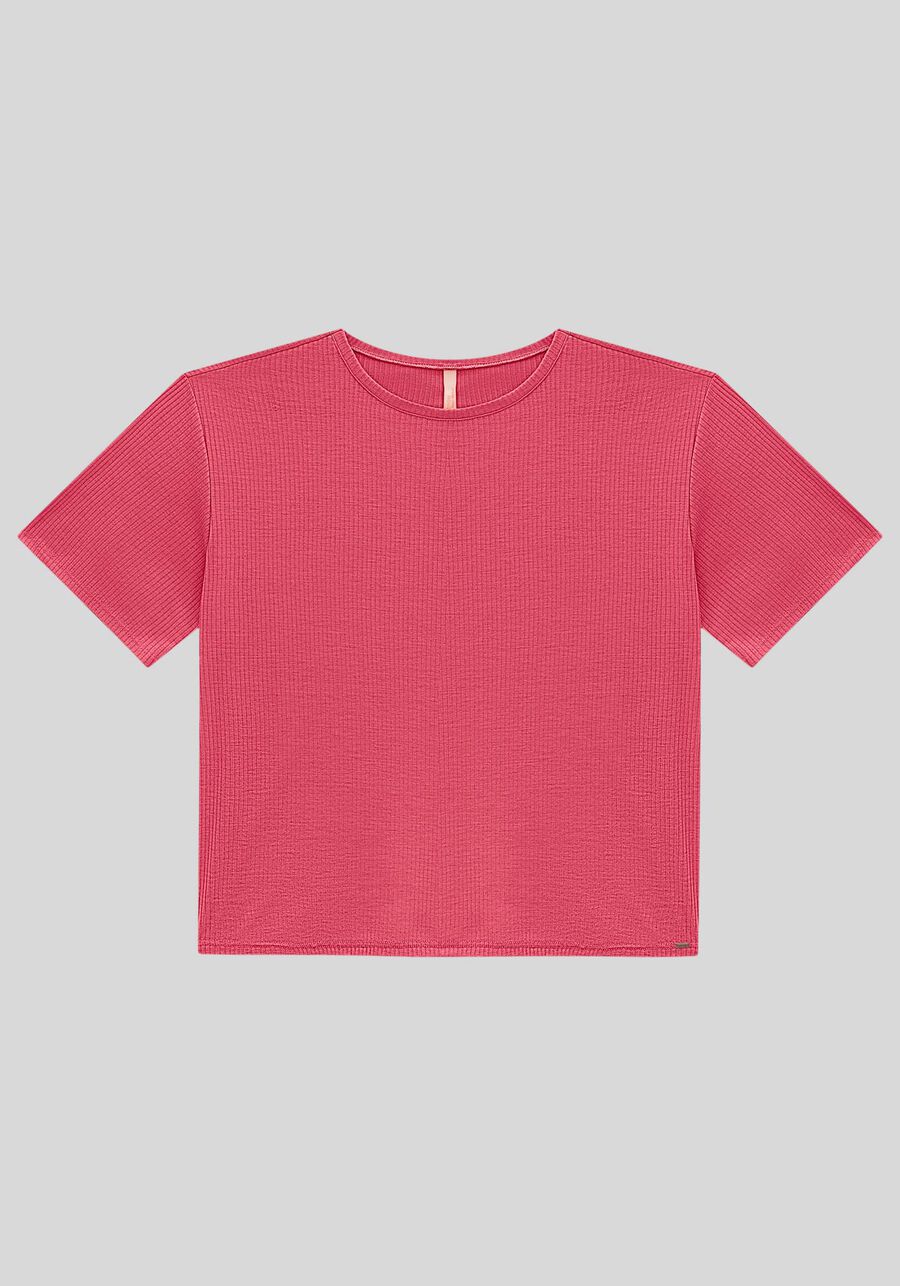 Blusa Plus Size Canelada Básica com Manga Curta, . Blusa Plus Size Canelada Básica com Manga Curta, , large.