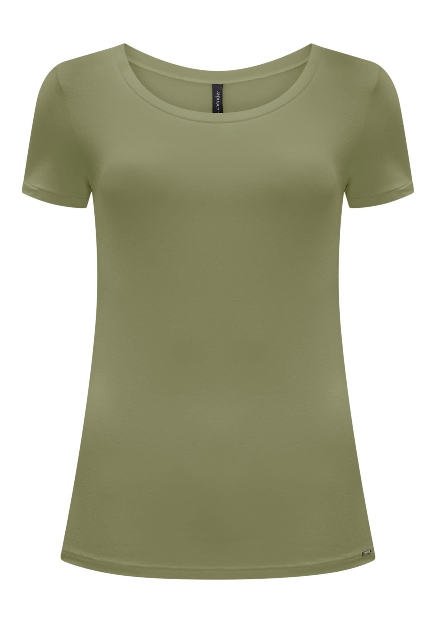 Blusa B&aacute;sica Lisa De Mangas Curtas Em Malha De Viscose, , large.