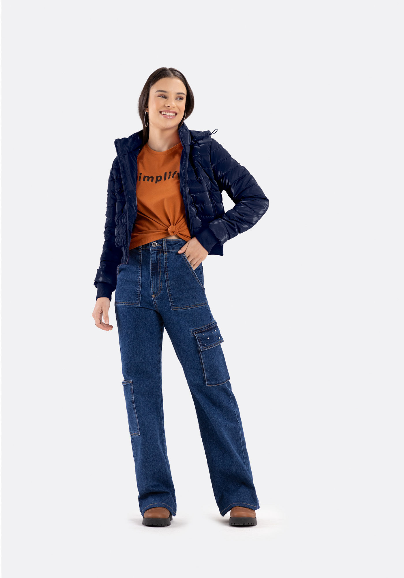 Jaqueta Juvenil Com Z&iacute;per E Capuz Remov&iacute;vel, MARINHO ACTION, large.