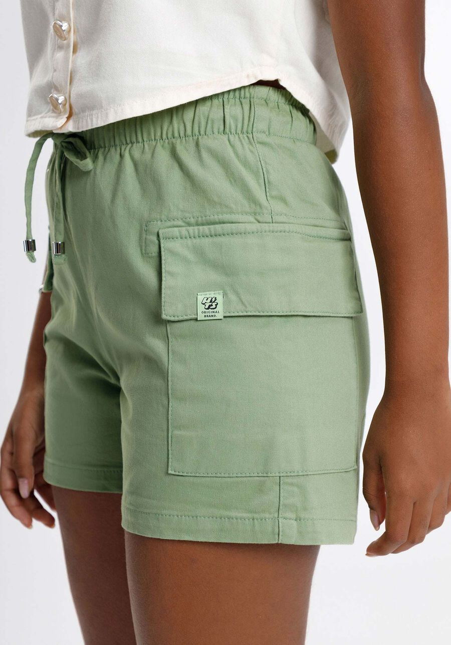 Shorts Mom Juvenil Em Sarja Com Cadarço E Bolsos Cargo, . Shorts Mom Juvenil Em Sarja Com Cadarço E Bolsos Cargo, , large.