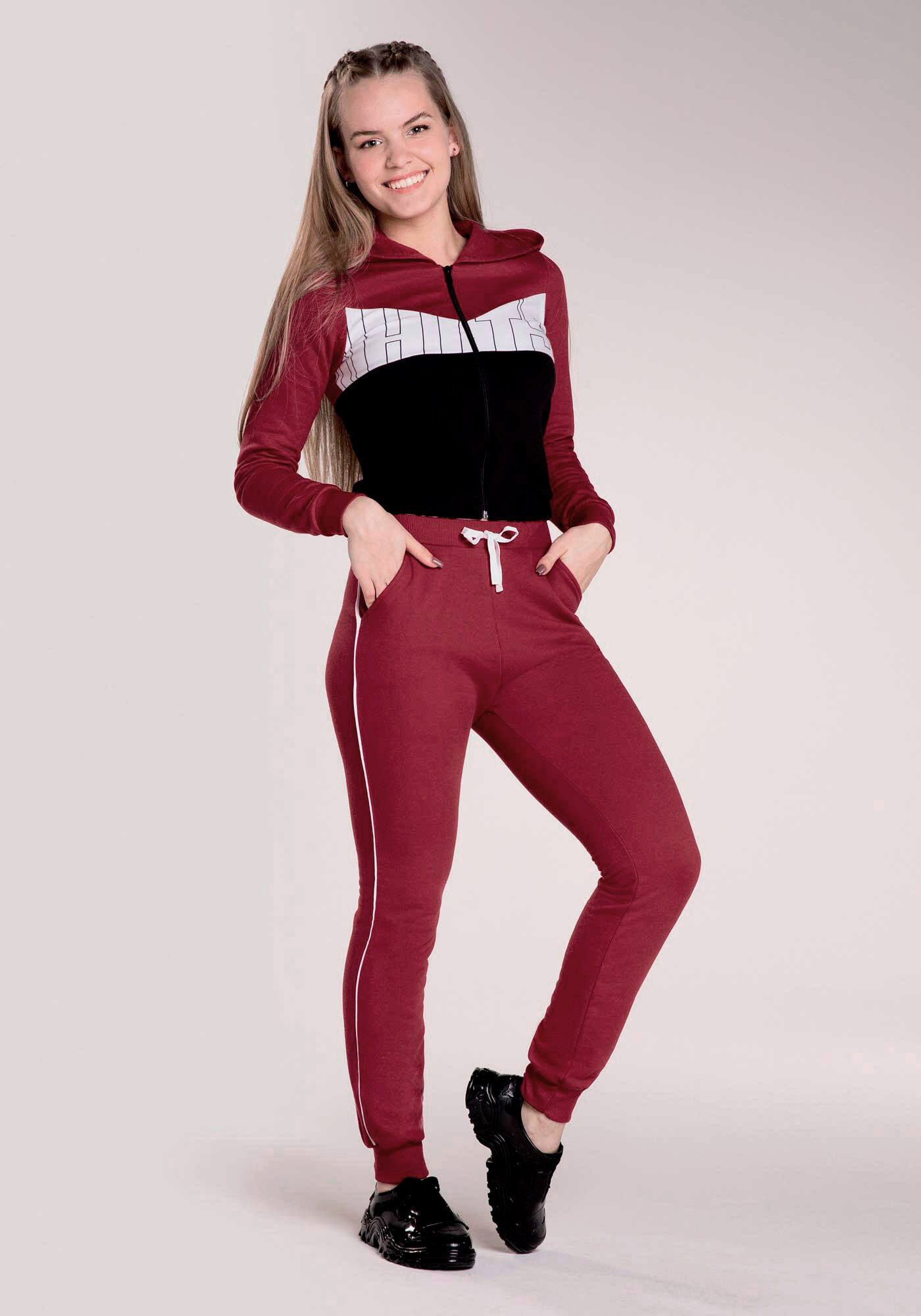 Cal&ccedil;a Jogging em Moletom com Bolsos Juvenil, VERMELHO SKETCH, large.