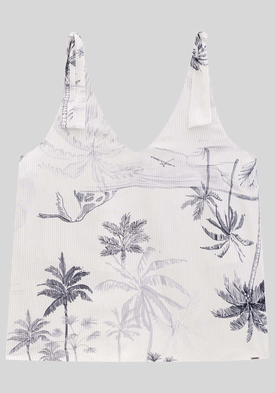 Blusa Plus Size Estampada com Amarração Alças, . Blusa Plus Size Estampada com Amarração Alças, , large.