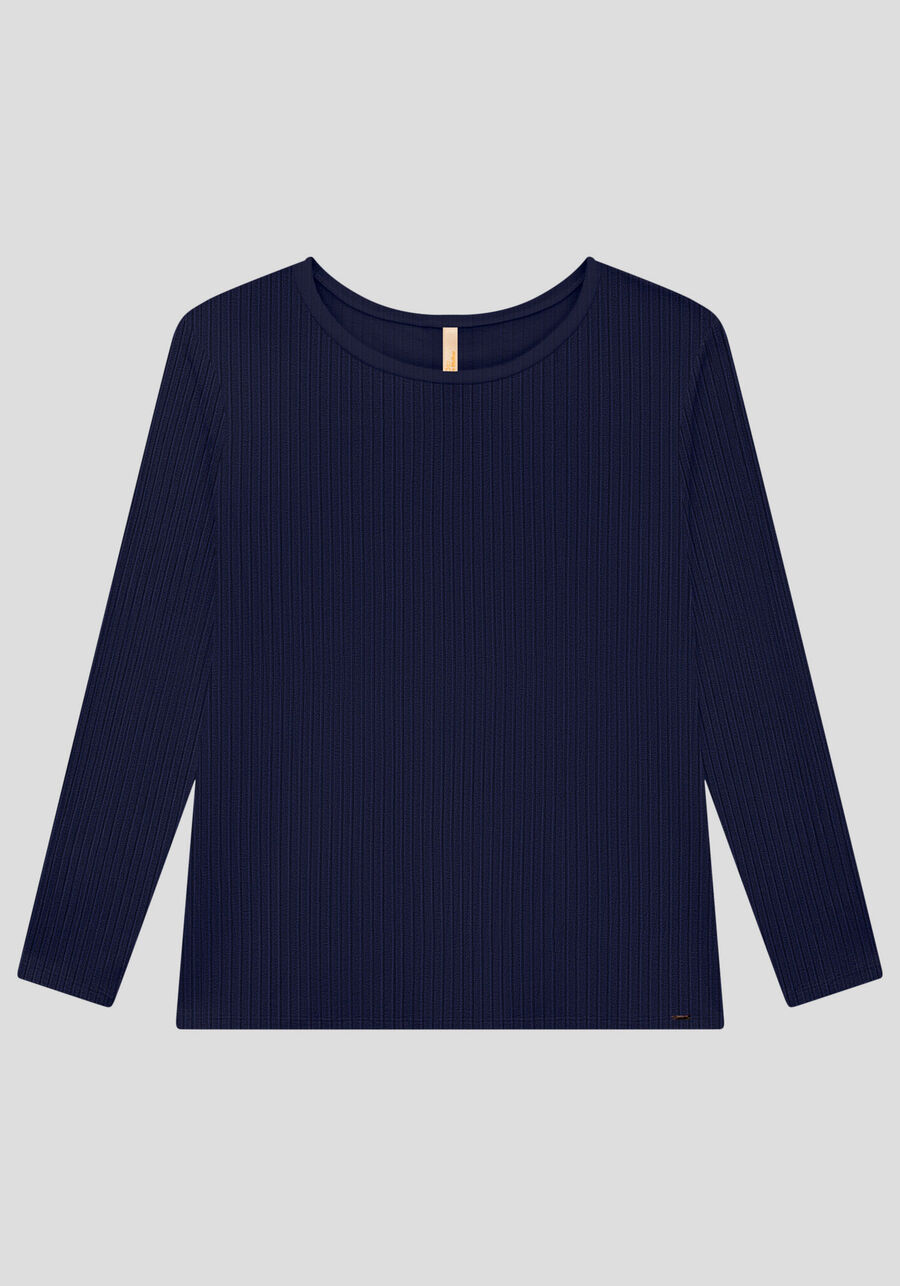 Blusa Básica De Mangas Longas Plus Size Em Malha Canelada, . Blusa Básica De Mangas Longas Plus Size Em Malha Canelada, , large.