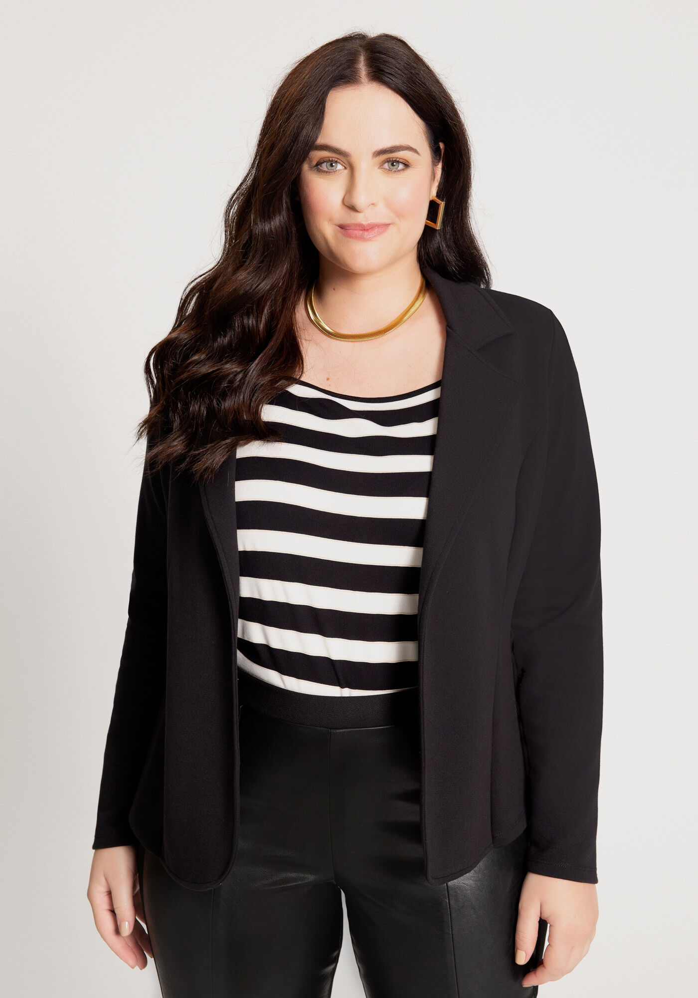 Blazer plus size preto deals