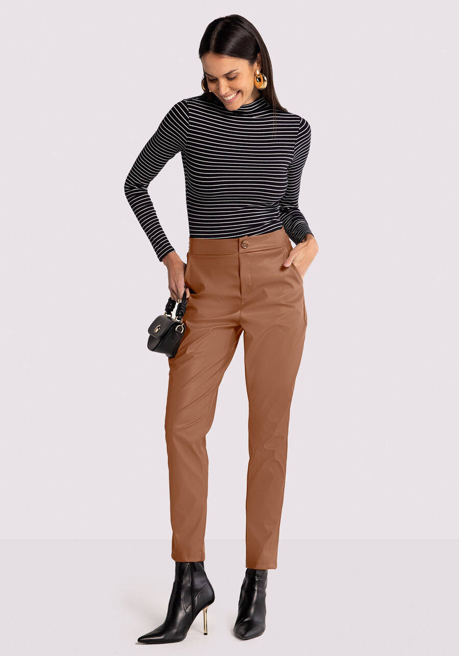 Blusa Manga Longa Listrada com Gola Alta, . Blusa Manga Longa Listrada com Gola Alta, , large.