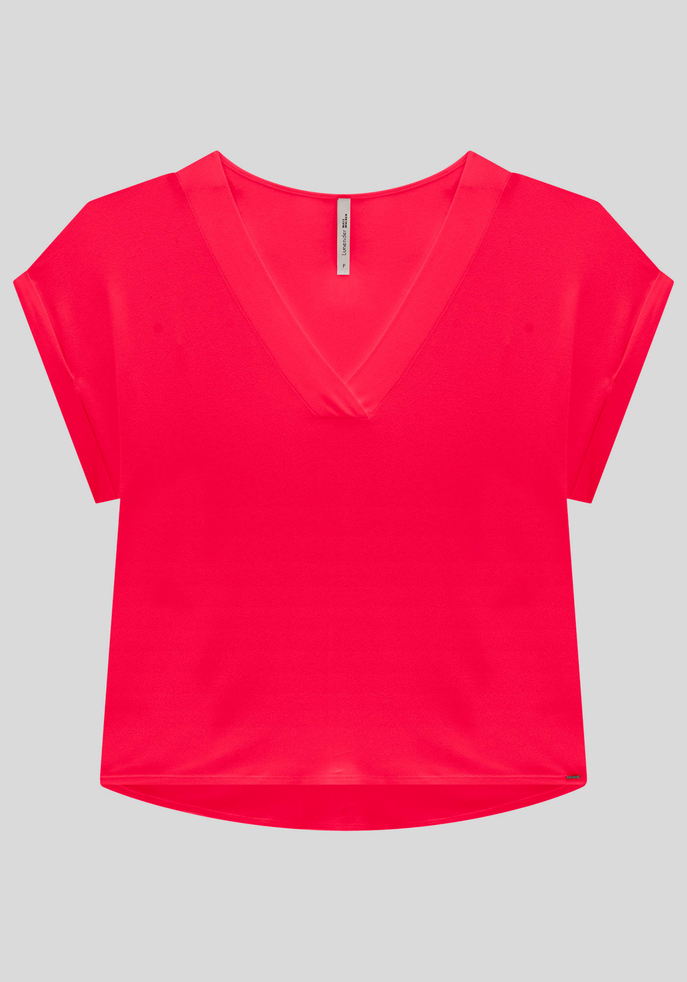 Blusa Plus Size em Malha Viscose com Decote V, , large.