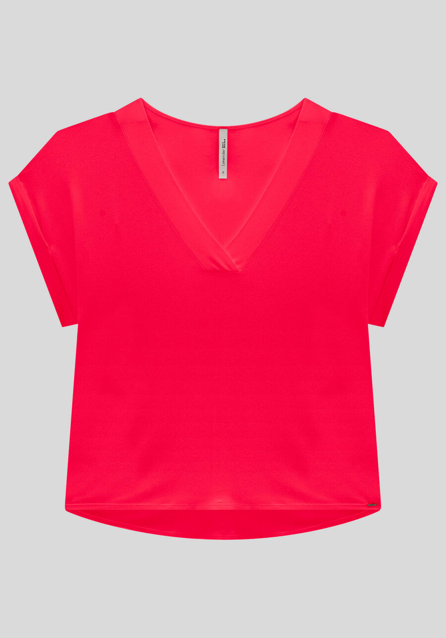 Blusa Plus Size em Malha Viscose com Decote V, . Blusa Plus Size em Malha Viscose com Decote V, , large.