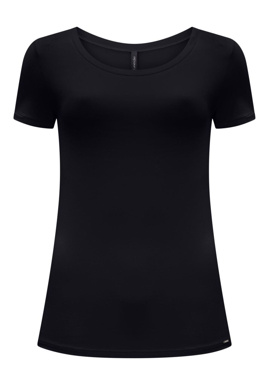 Blusa Básica Lisa De Mangas Curtas Em Malha De Viscose, . Blusa Básica Lisa De Mangas Curtas Em Malha De Viscose, , large.