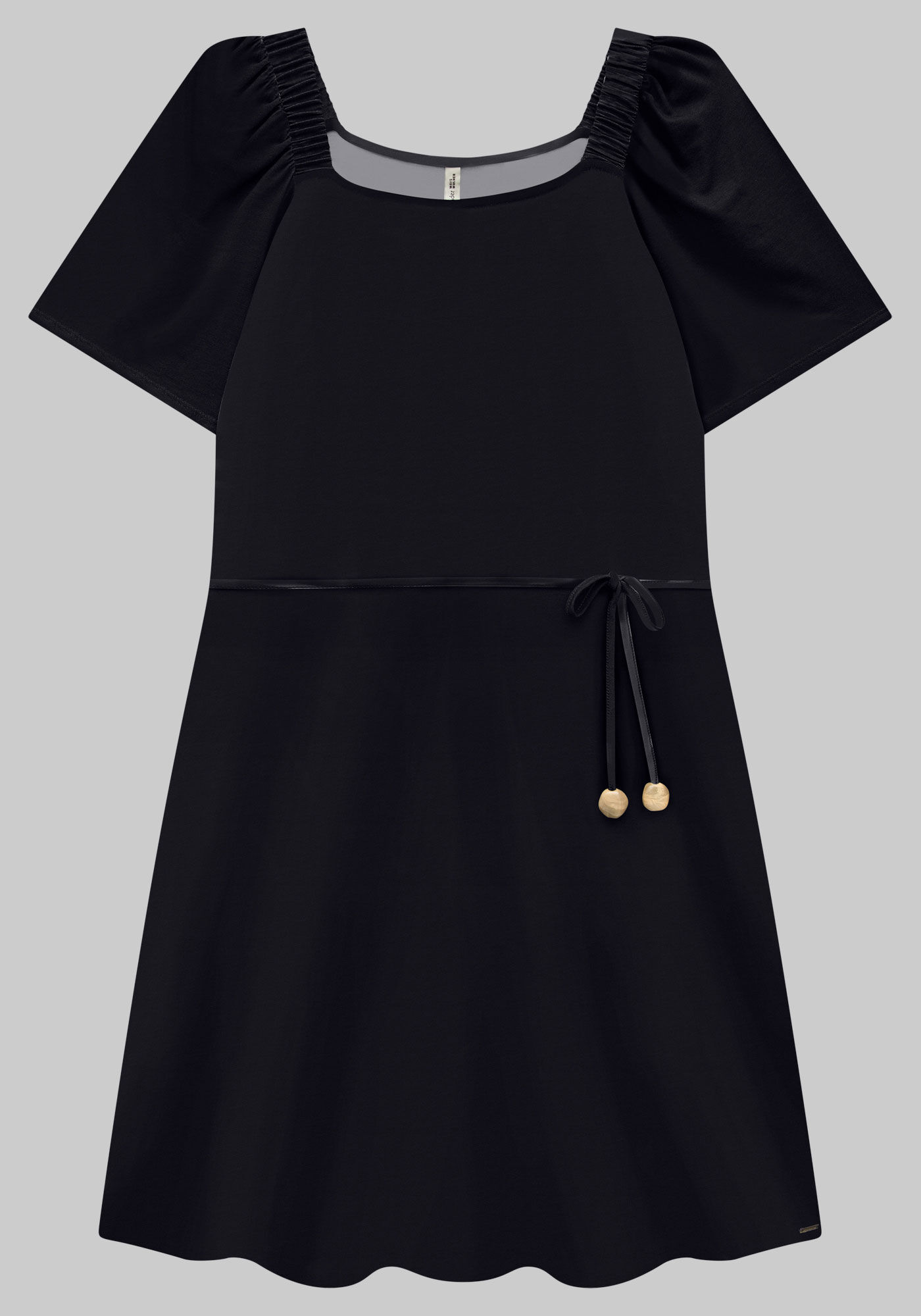 Vestido Curto Plus Size em Malha Viscose com Cinto, , large.