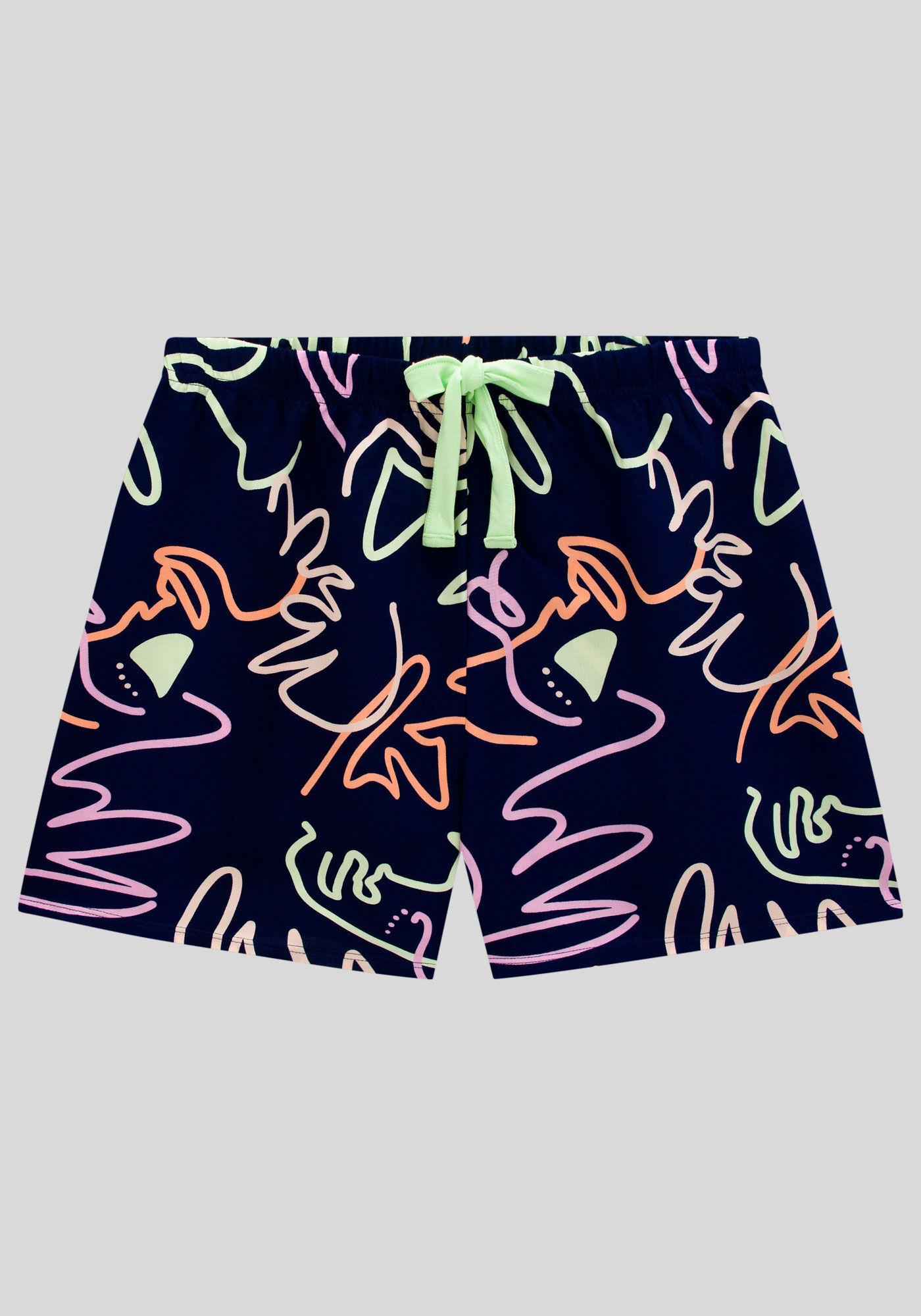 Pijama Plus Size Estampado com Blusa e Shorts, FACES MARINHO, large.