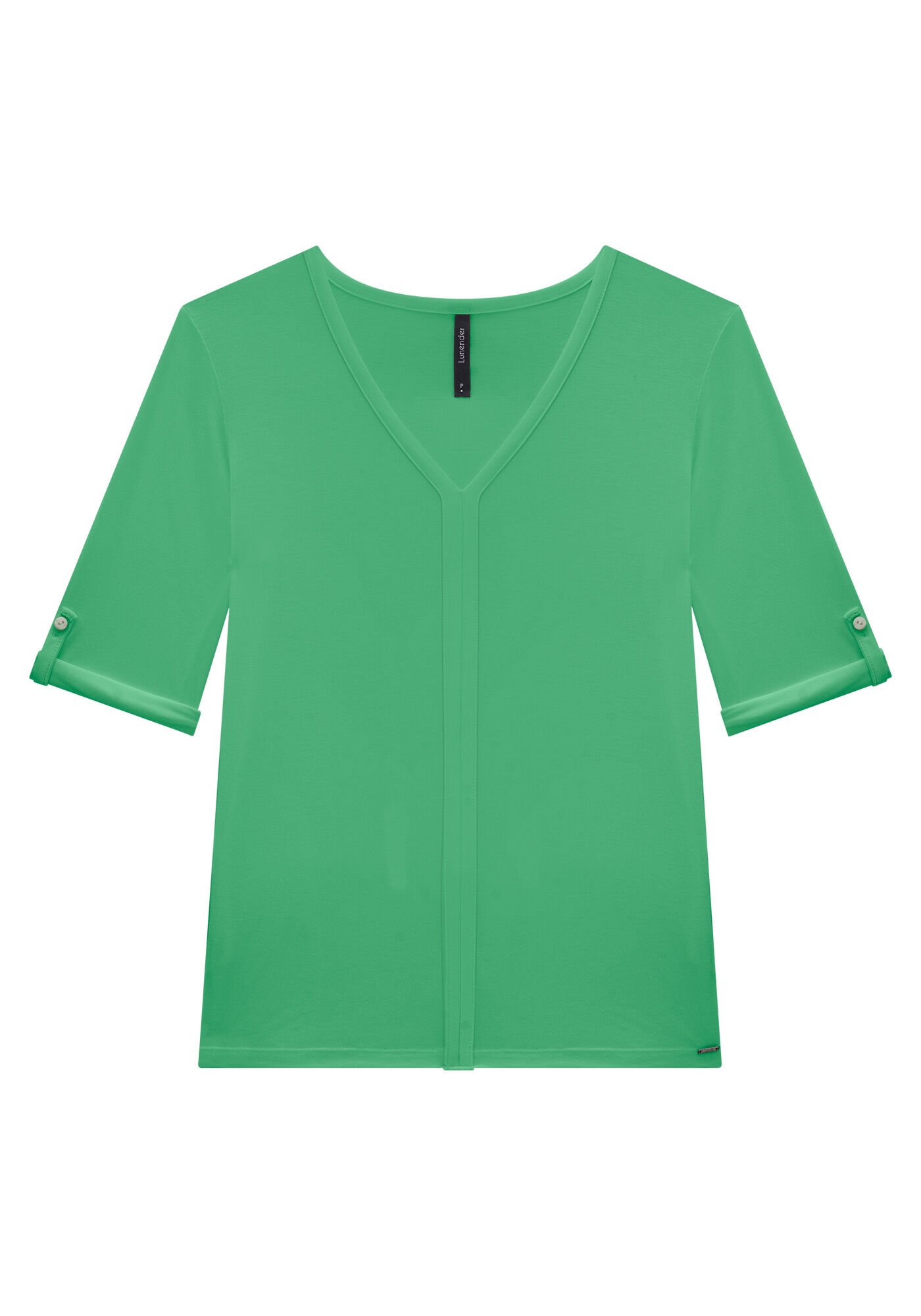 Blusa Manga 3/4 em Malha Viscose com Decote V, , large.