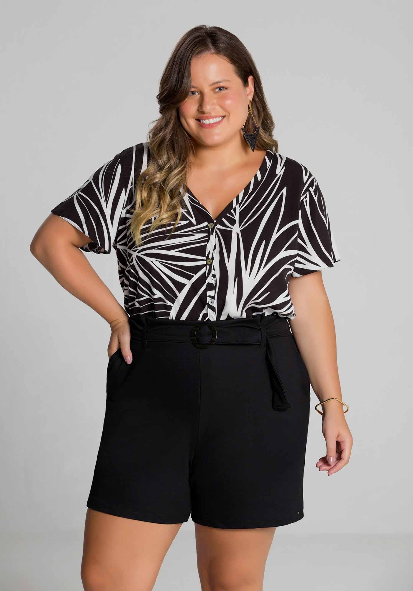 Shorts de malha plus size top