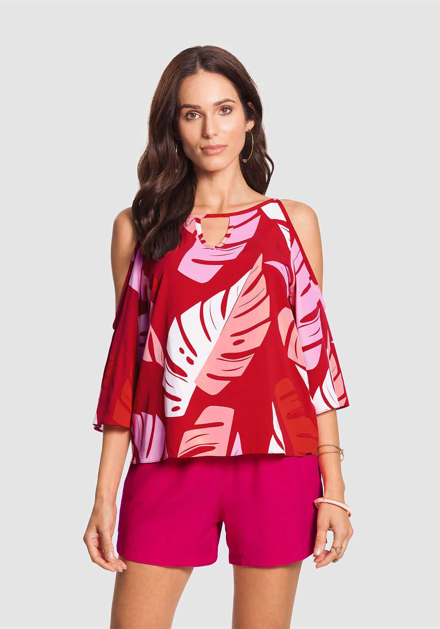 Blusa Ciganinha em Tecido, VERMELHO NOBRE, large.