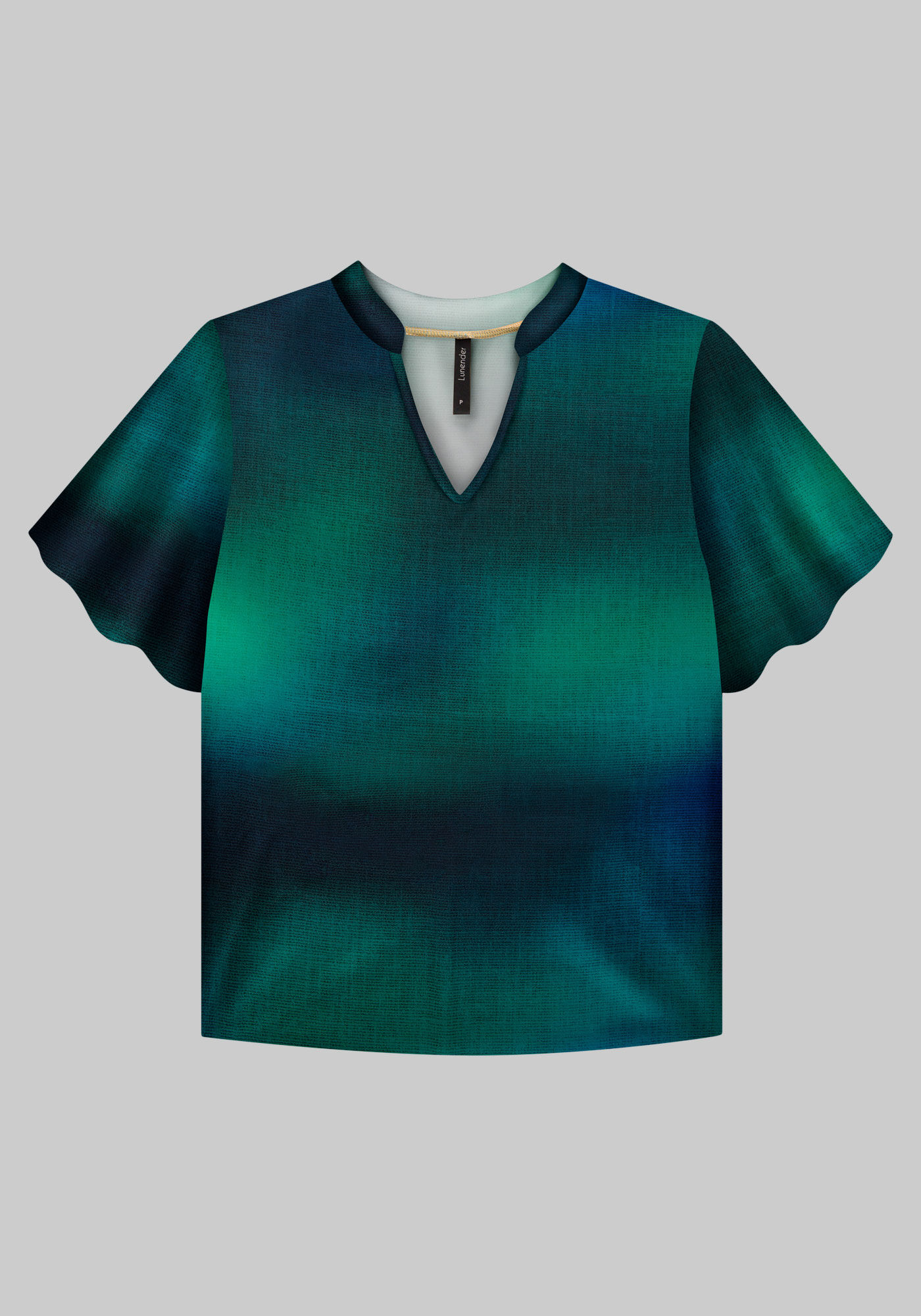 Blusa Estampada em Viscose com Manga Flare, , large.