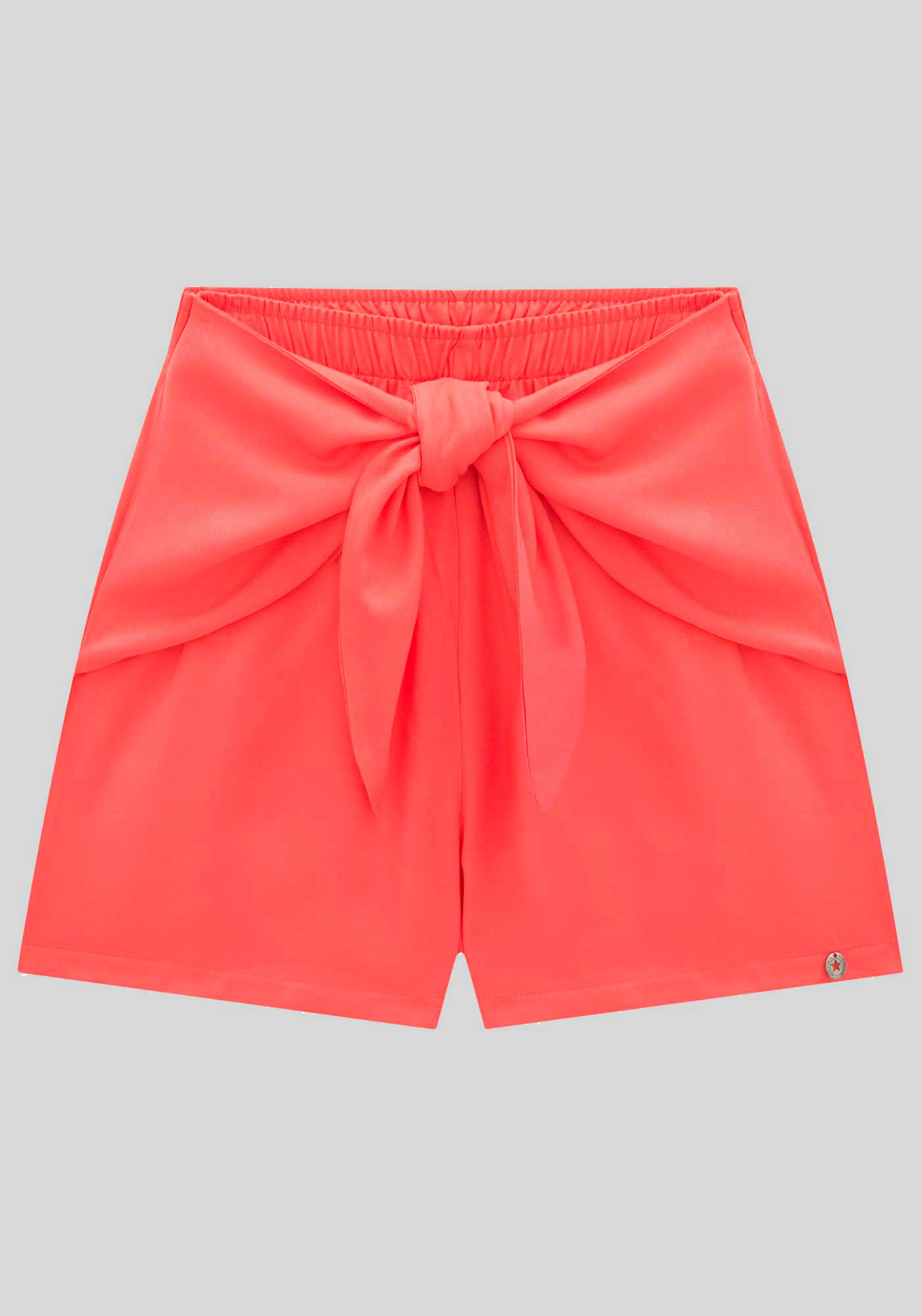 Shorts Juvenil em Viscose com Amarra&ccedil;&atilde;o La&ccedil;o, , large.