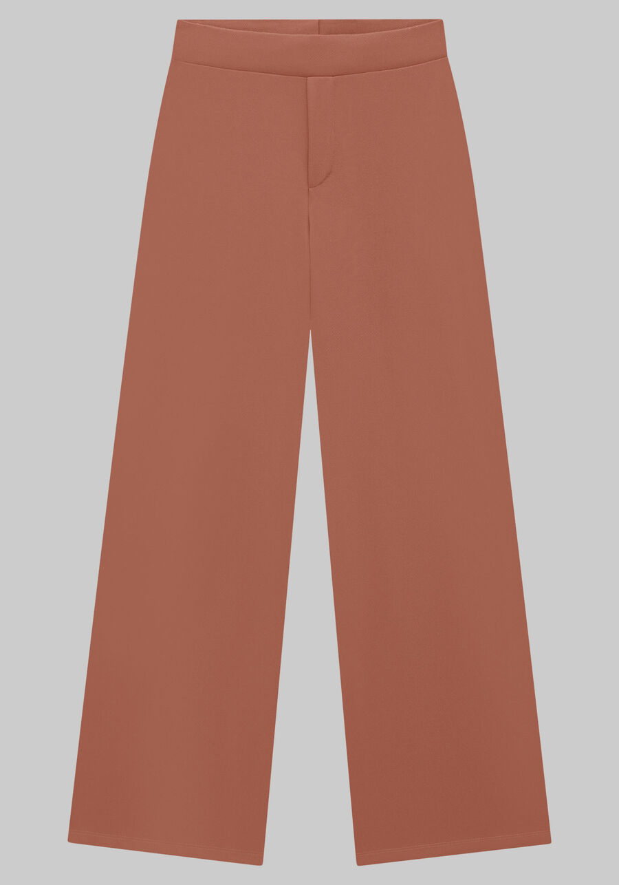 Calça Wide Leg em Malha Alfaiataria, MARROM CHUTNEY. Calça Wide Leg em Malha Alfaiataria, MARROM CHUTNEY, large.