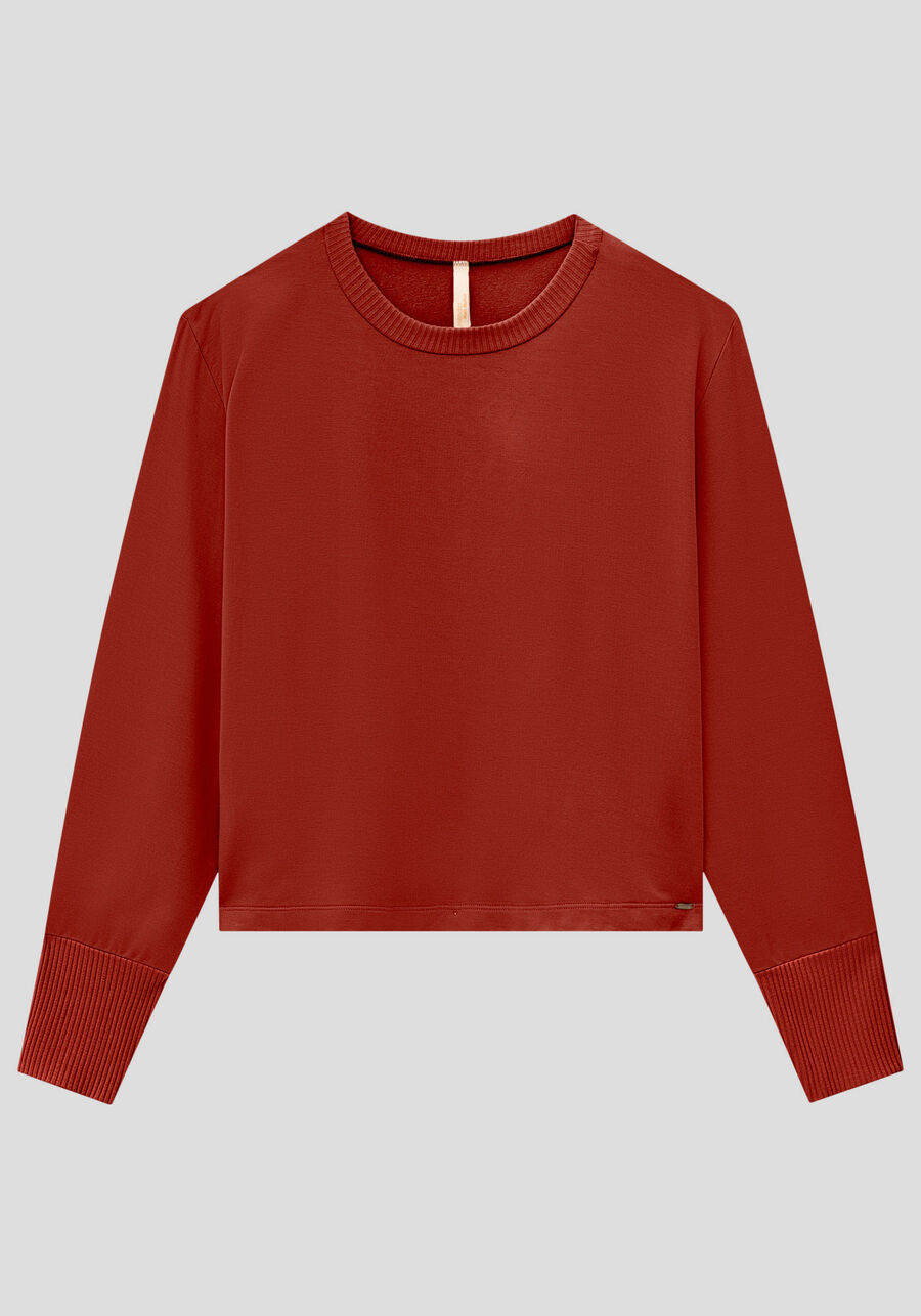 Blusa Plus Size em Moletom com Mangas Longas, . Blusa Plus Size em Moletom com Mangas Longas, , large.