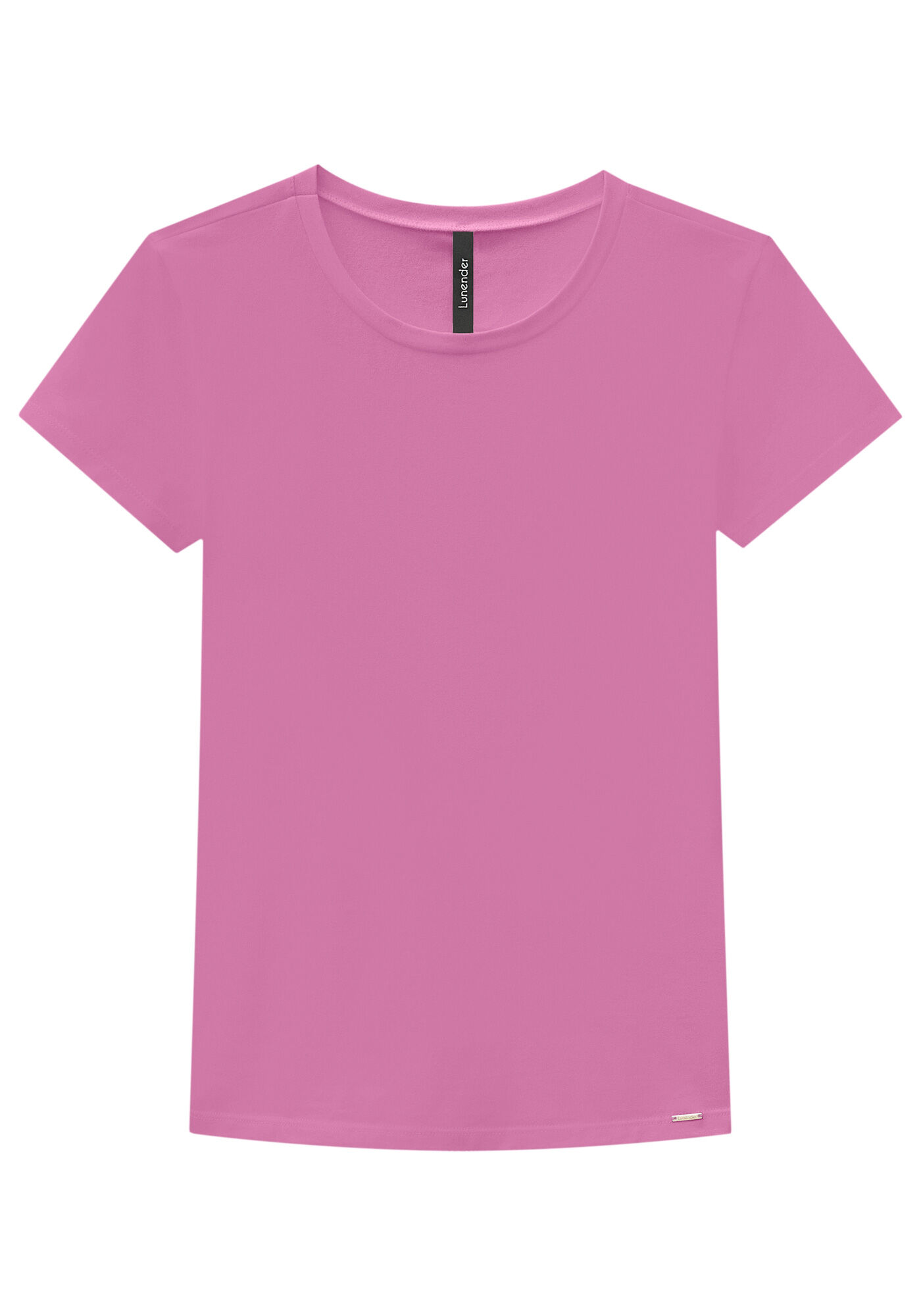 Blusa B&aacute;sica de Mangas Curtas Em Malha De Algod&atilde;o E Elastano, , large.