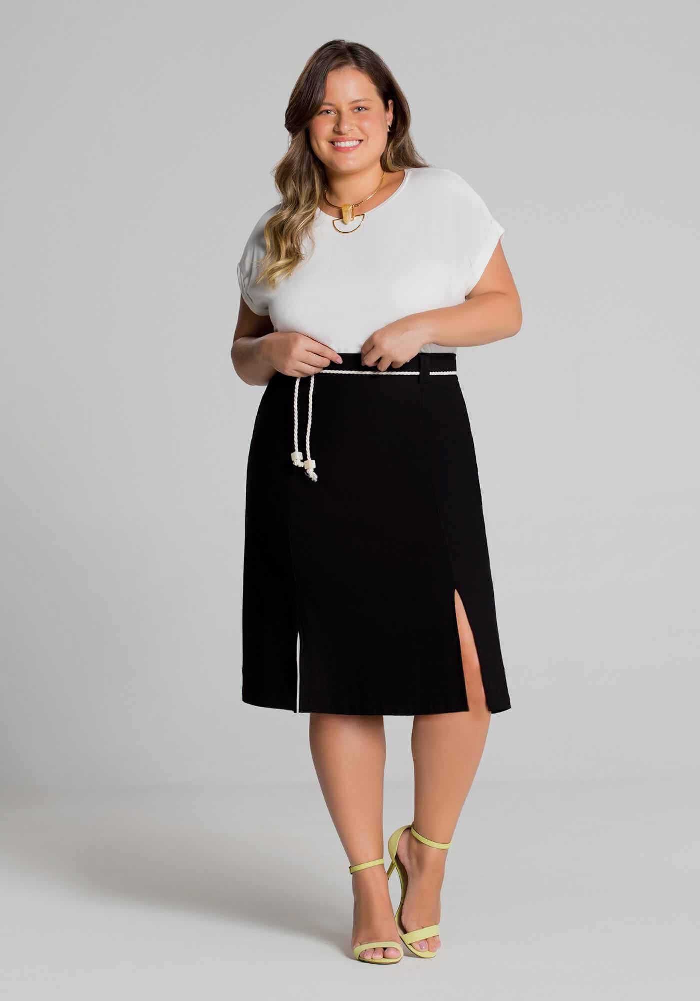 Saia reta sale plus size