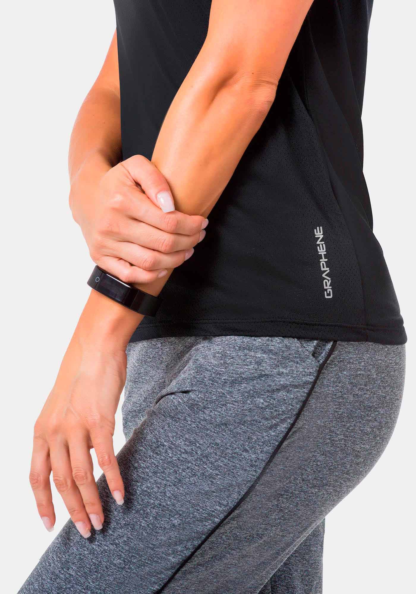 Blusa B&aacute;sica De Mangas Curtas Em Malha De Poliamida, , large.