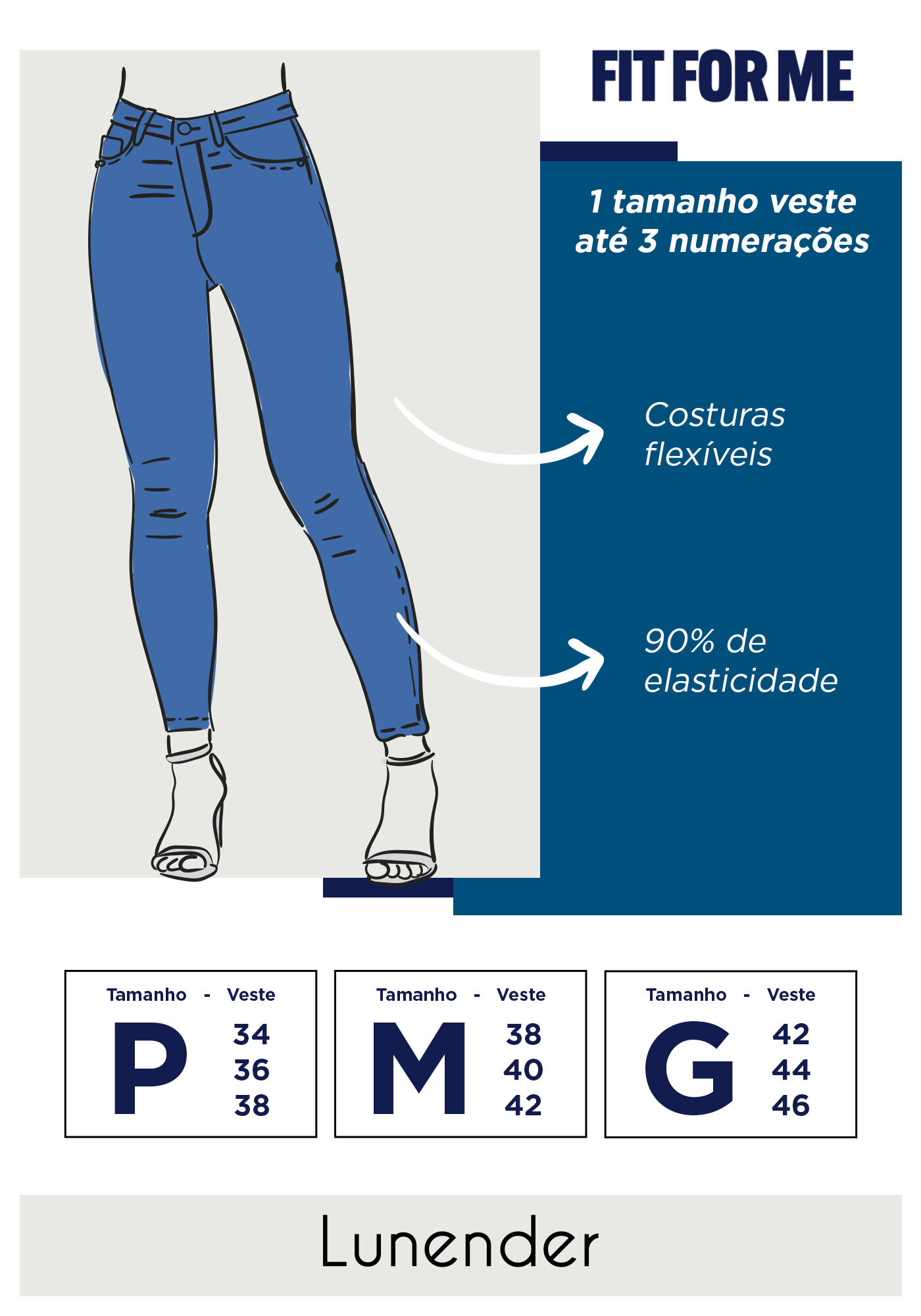 Cal&ccedil;a Skinny Cintura M&eacute;dia Em Jeans Com Elastano Fit For Me, JEANS ESCURO, large.