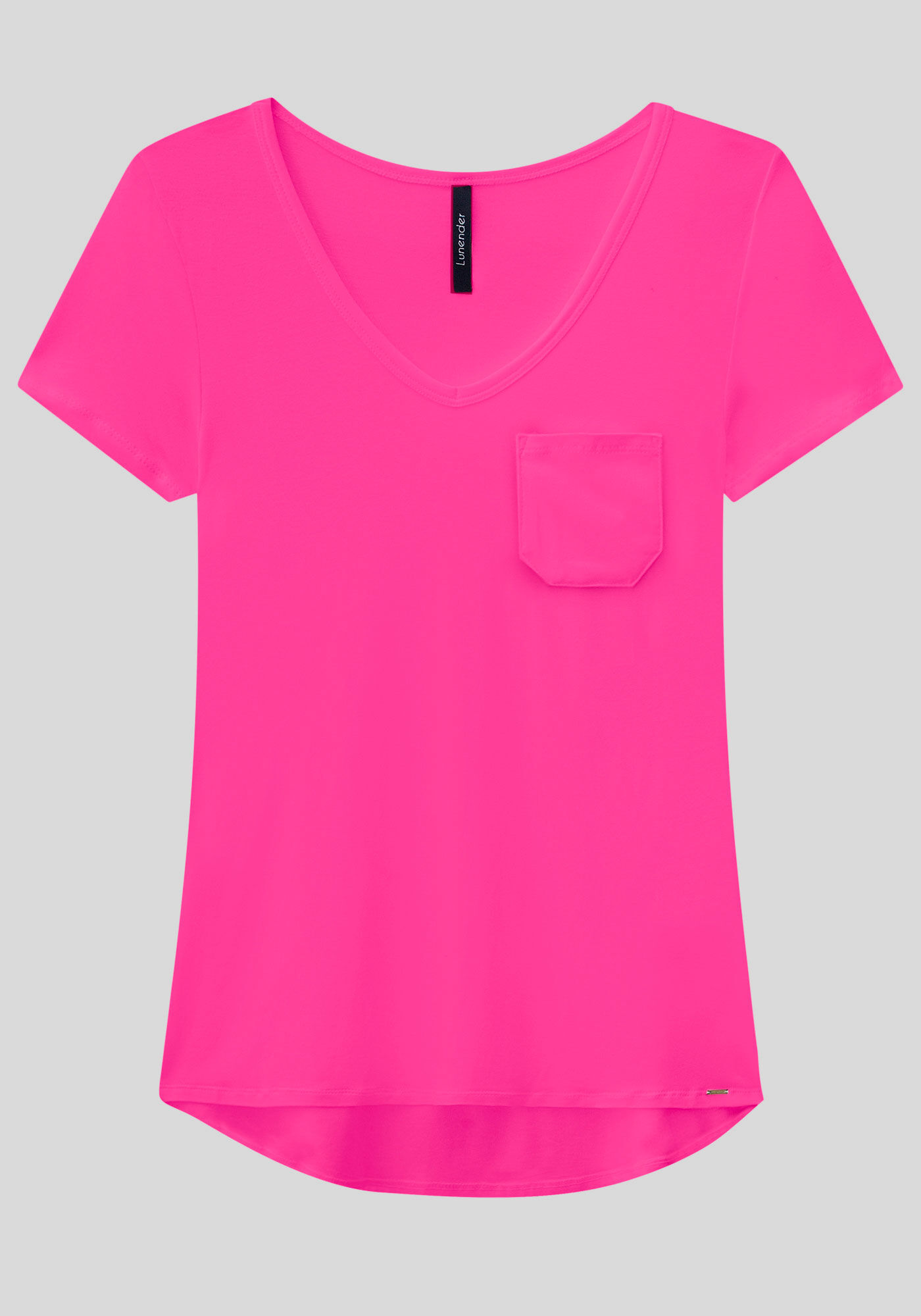 Blusa B&aacute;sica em Malha Viscose com Bolso, , large.