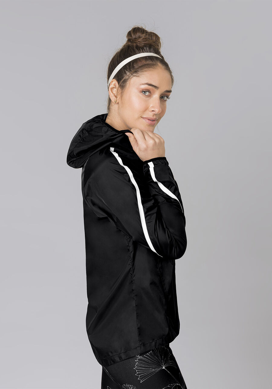 Jaqueta Malha Poliamida, PRETO REATIVO. Jaqueta Malha Poliamida, PRETO REATIVO, large.