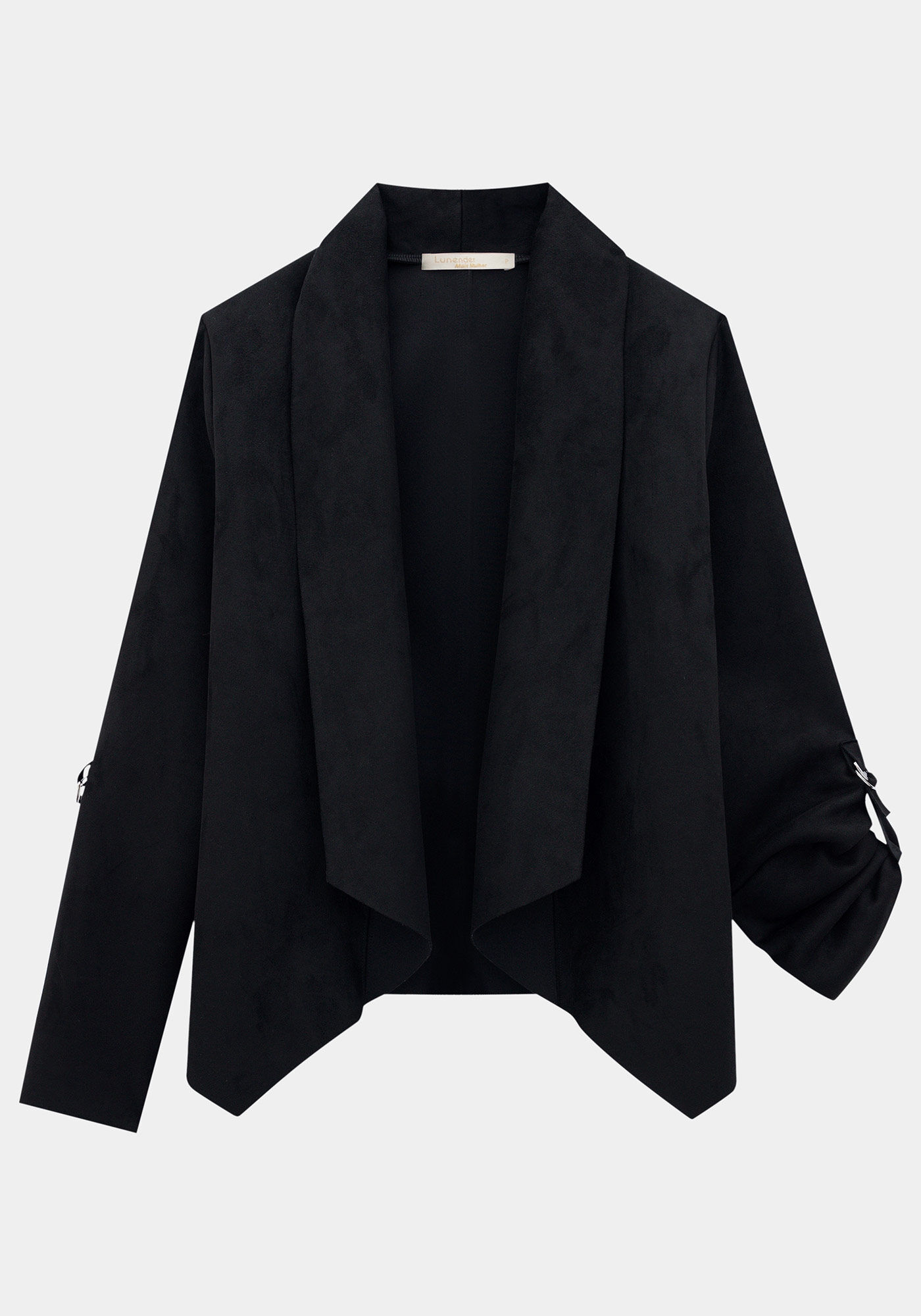 Casaco Assim&eacute;trico Camur&ccedil;a, PRETO REATIVO, large.