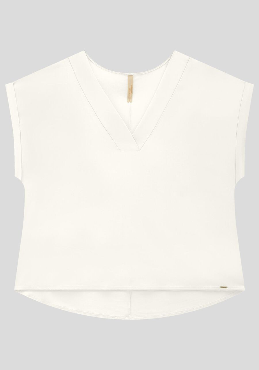 Blusa Plus Size em Malha e Viscose com Decote V, . Blusa Plus Size em Malha e Viscose com Decote V, , large.