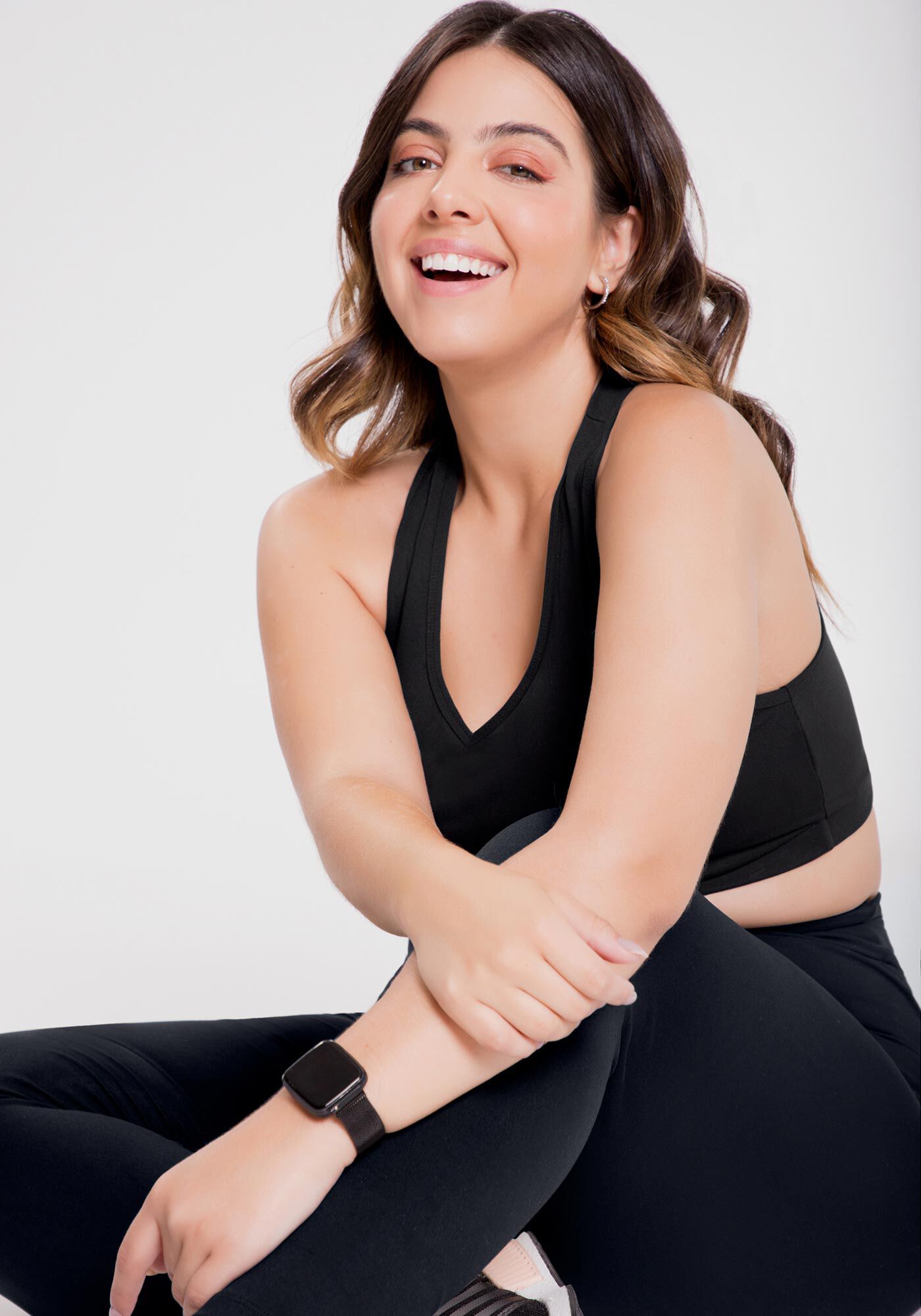 Top Nadador Com Prote&ccedil;&atilde;o UV E Bojo Remov&iacute;vel Malha Poliamida, PRETO REATIVO, large.