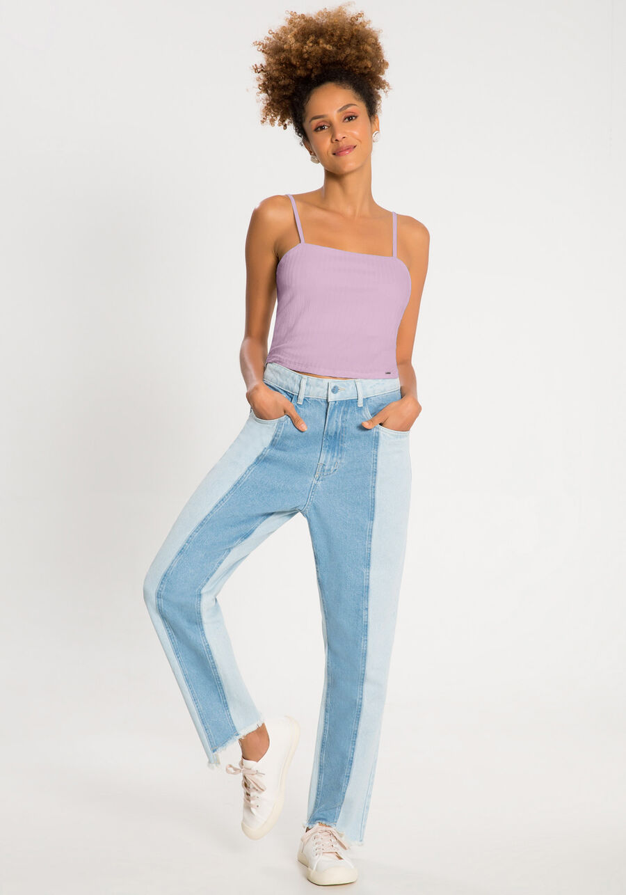 Blusa Regata Curta De Alças Finas Em Malha Canelada, . Blusa Regata Curta De Alças Finas Em Malha Canelada, , large.